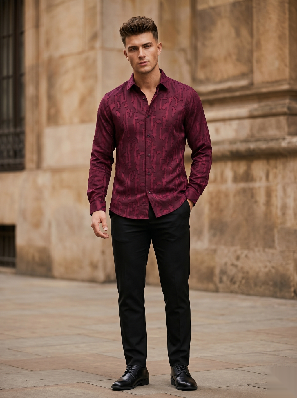 Self-Design Shirts - Maroon