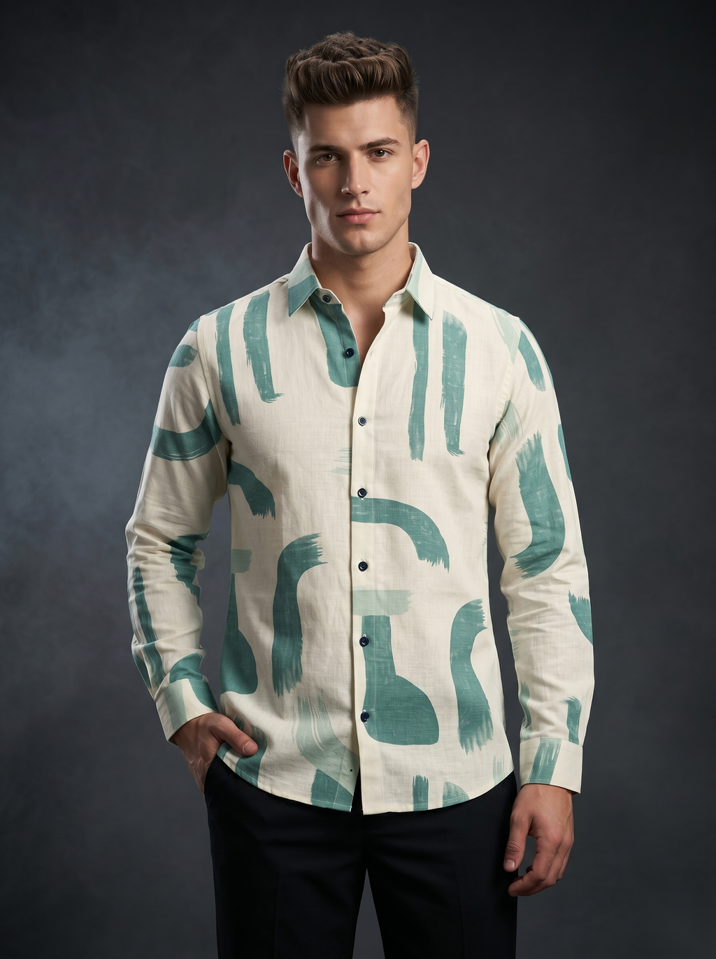 Printed Shirts - Green Paint