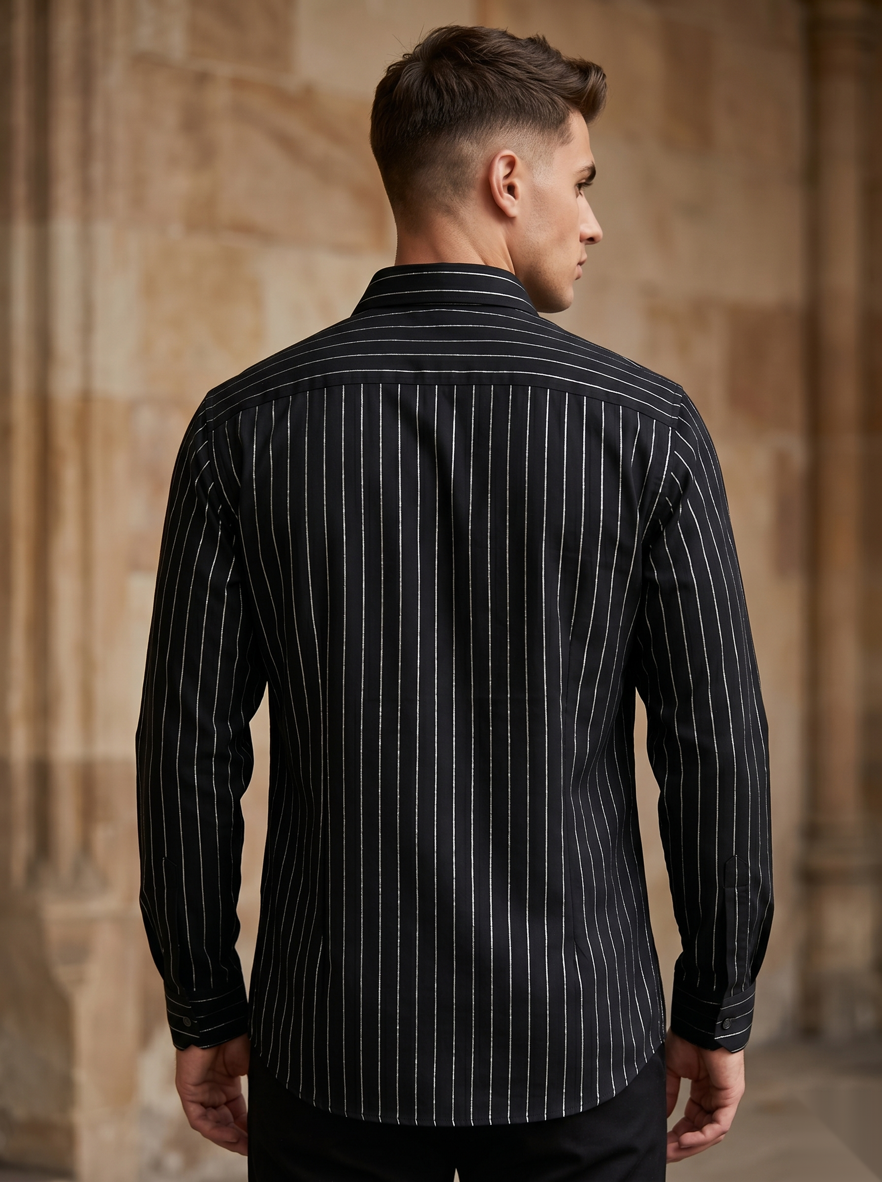 Silver Stripes Party-Wear Shirts
