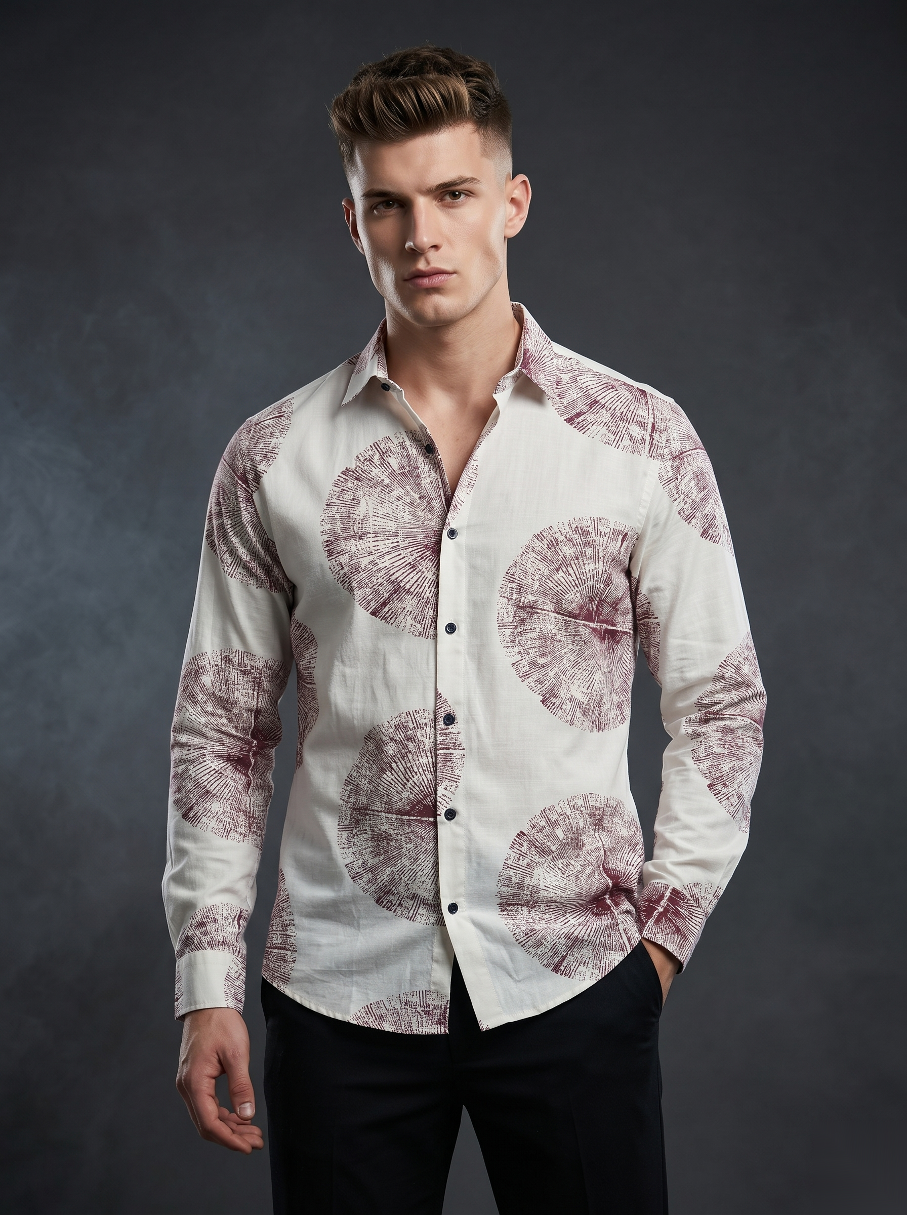 Printed Shirts - Maroon Prints