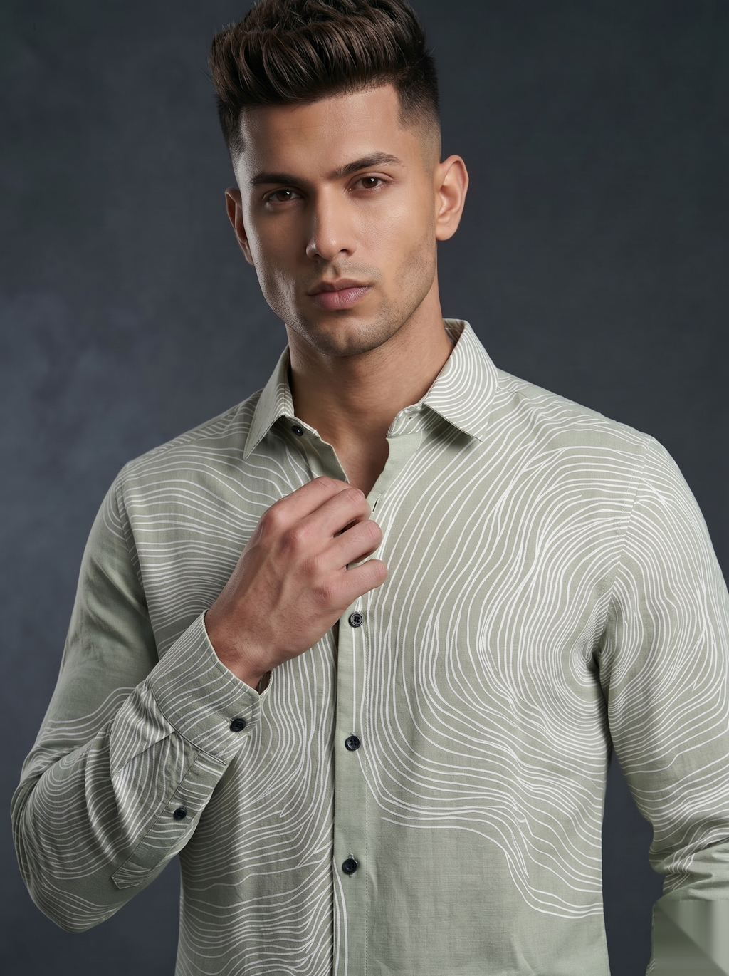 Printed Shirts - Green Spiral