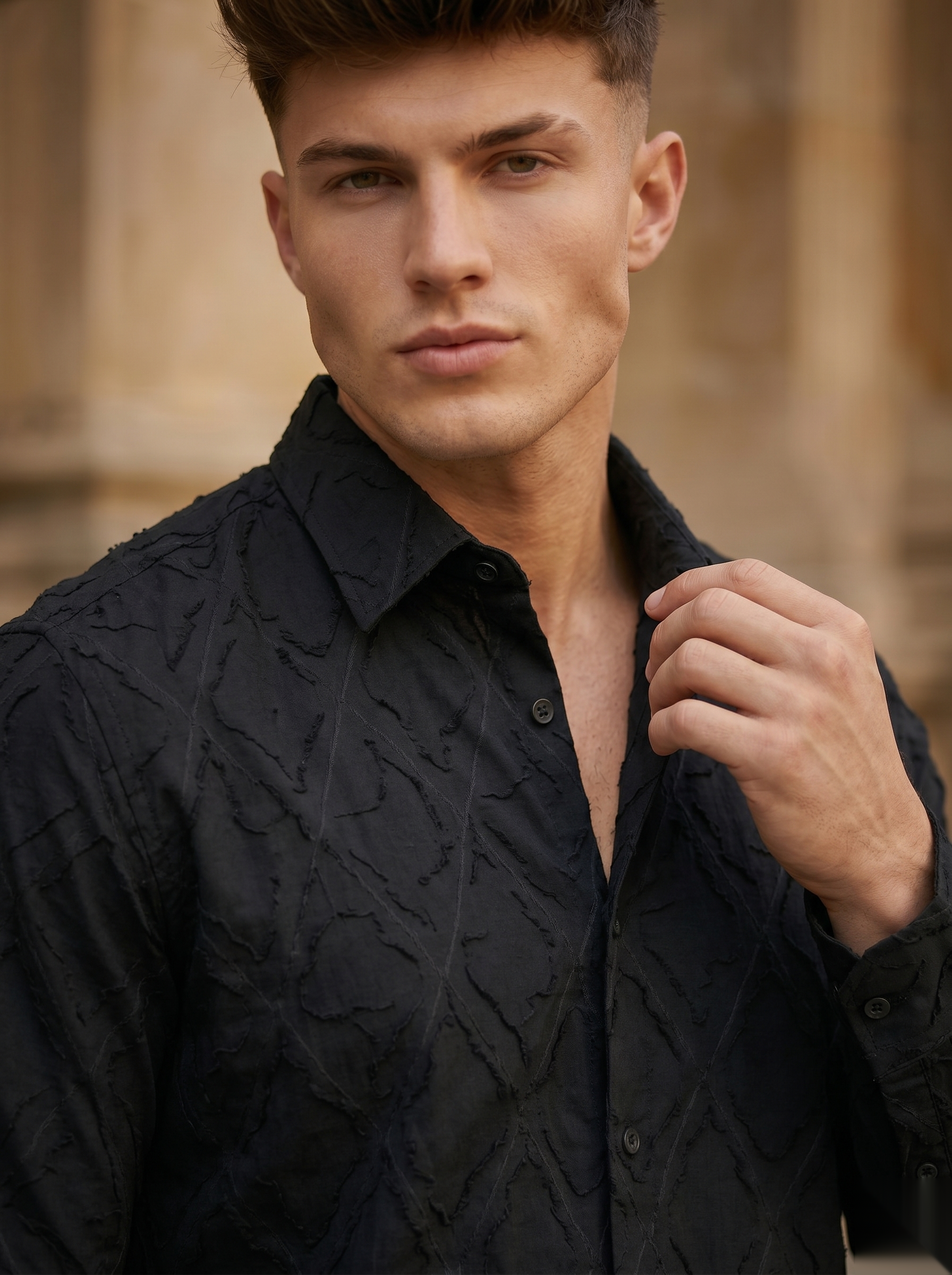 Self-Design Shirts - Black