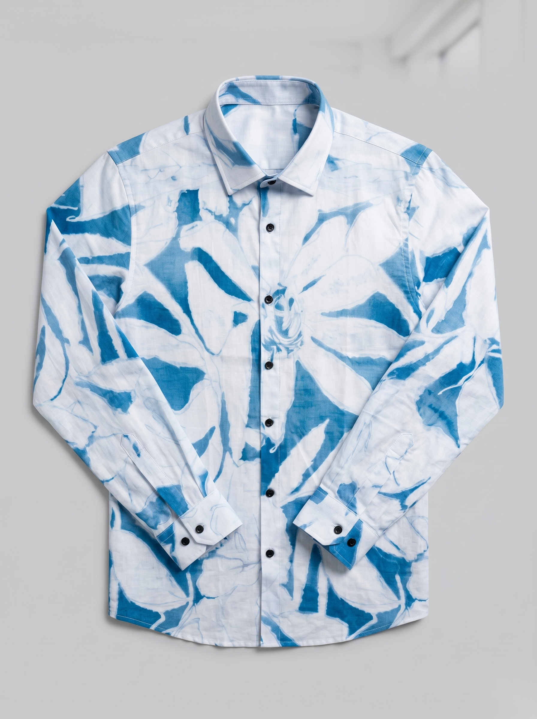 Digital Printed Shirts - White&Blue