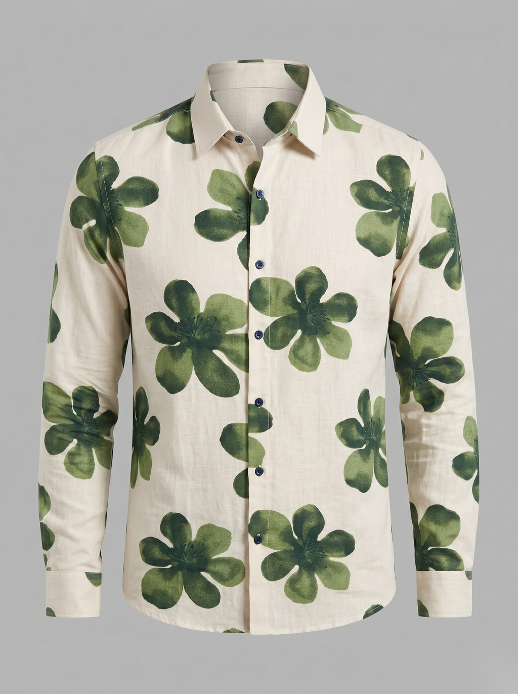 Printed Shirts - Green Flowers