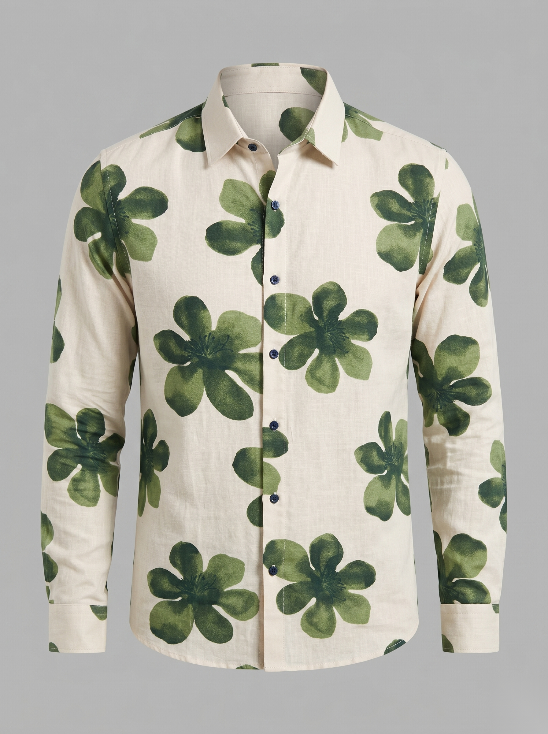 Printed Shirts - Green Flowers
