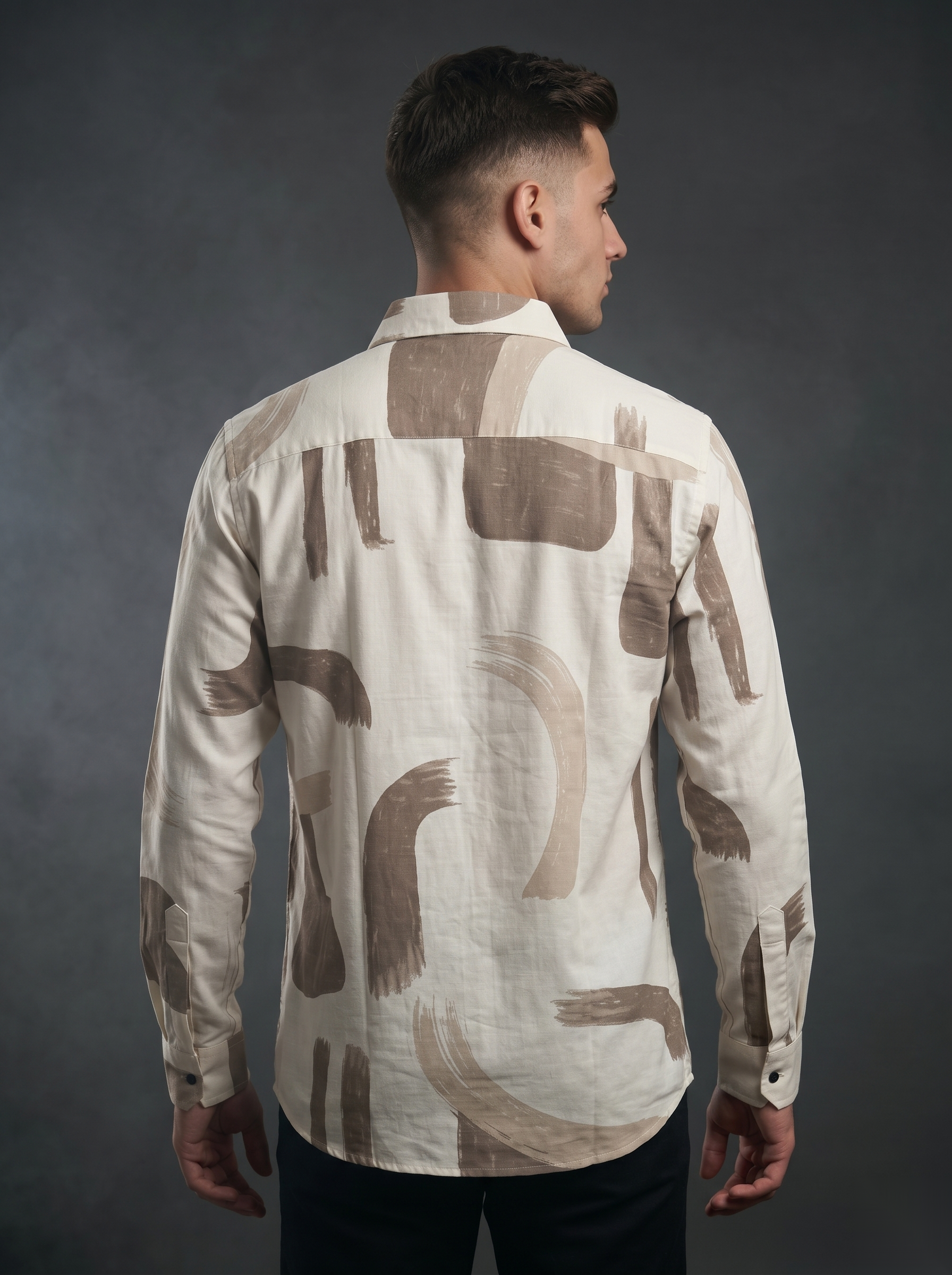 Printed Shirts - Brown Paint