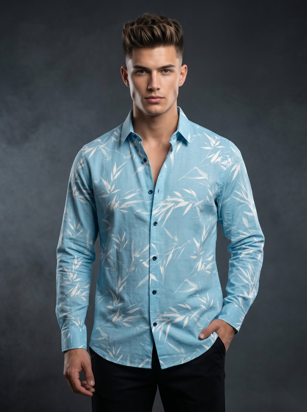Printed Shirts - Bamboo Blue
