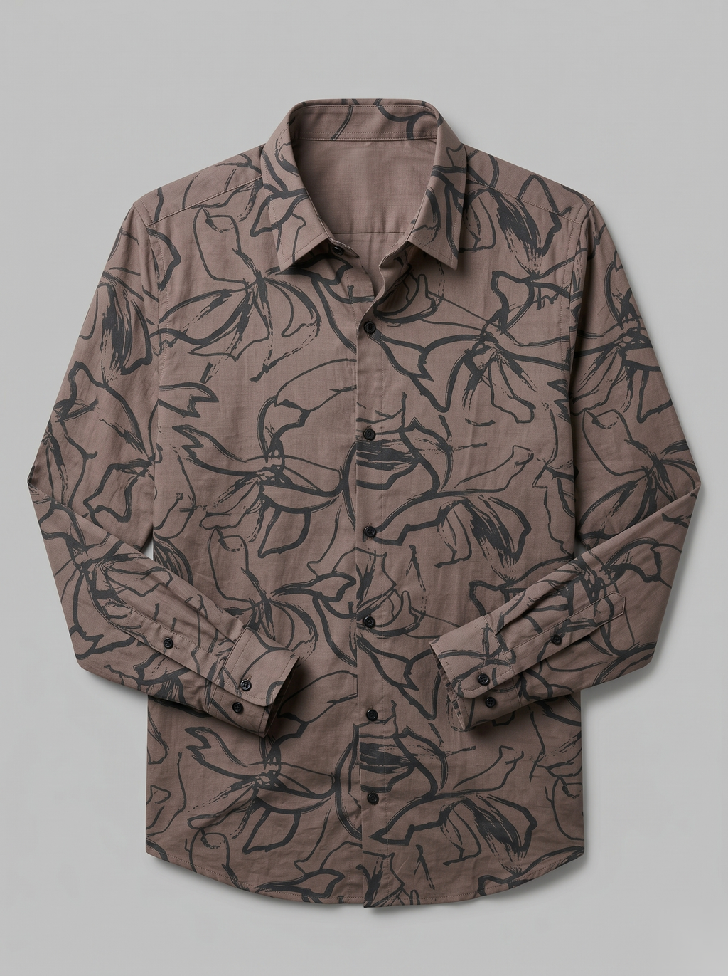 Printed Shirts - Brown Leaves