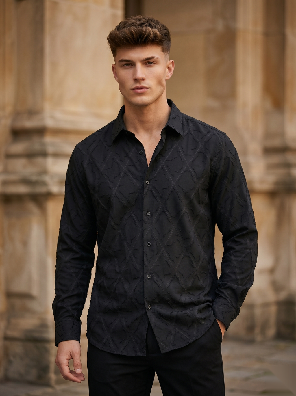 Self-Design Shirts - Black