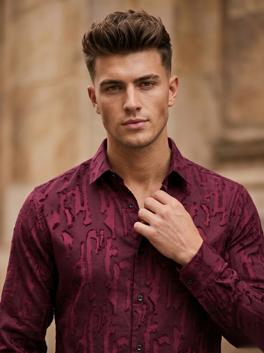 Self-Design Shirts - Maroon