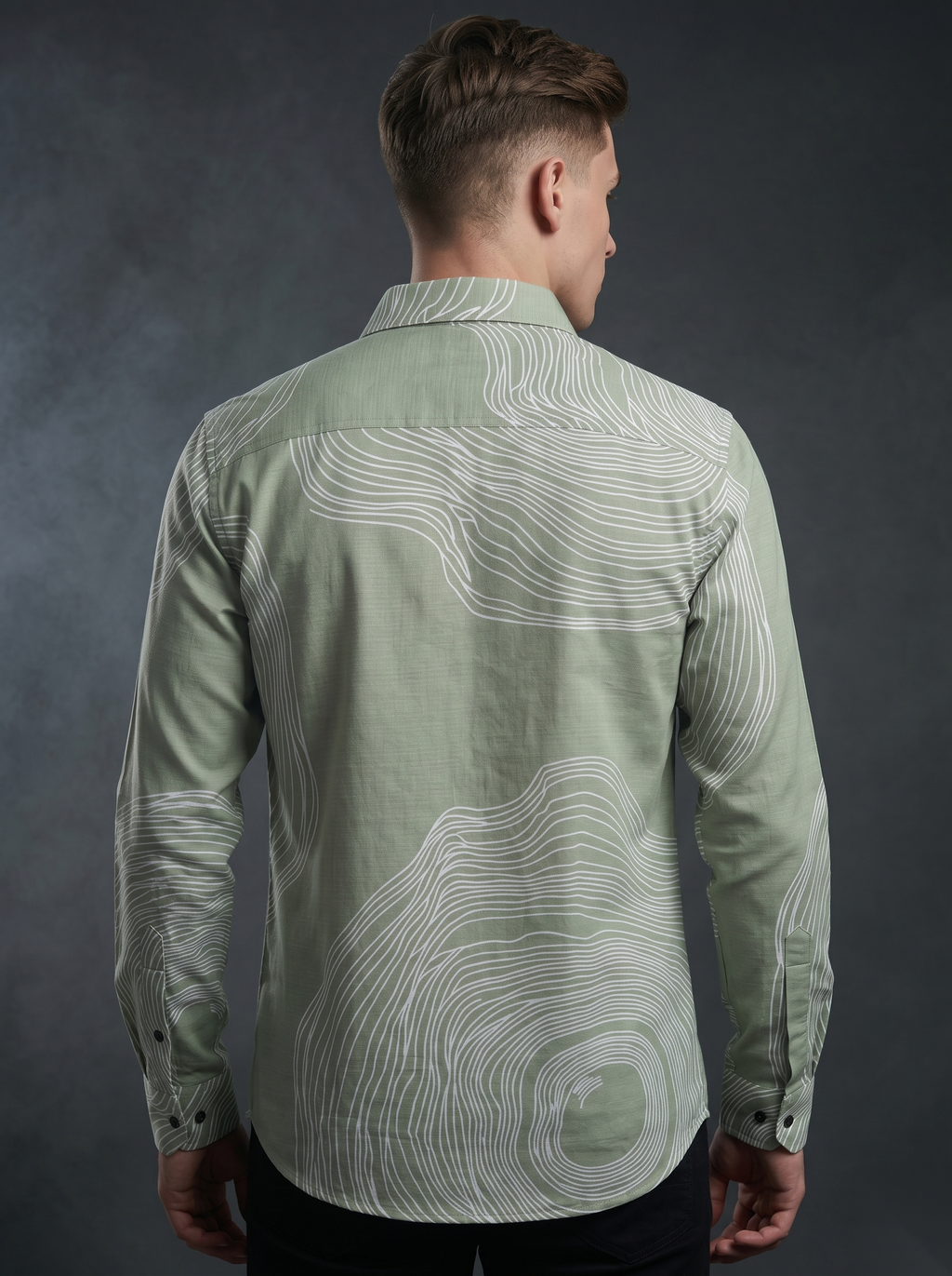 Printed Shirts - Green Spiral