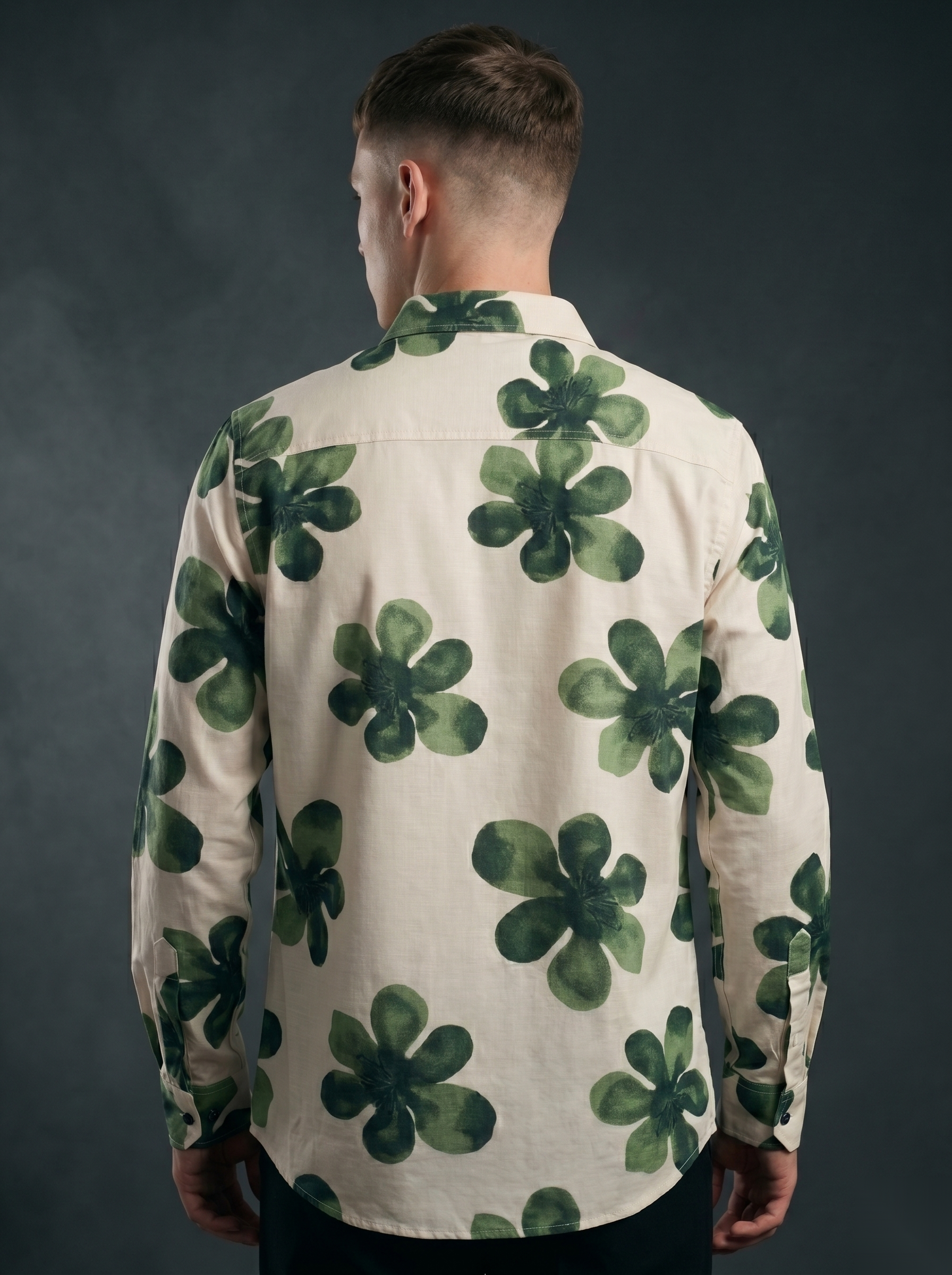 Printed Shirts - Green Flowers