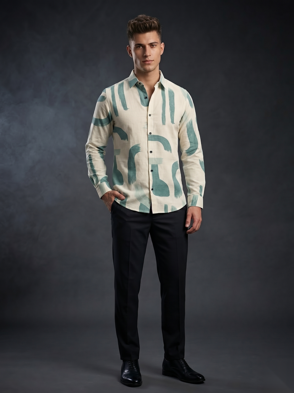 Printed Shirts - Green Paint