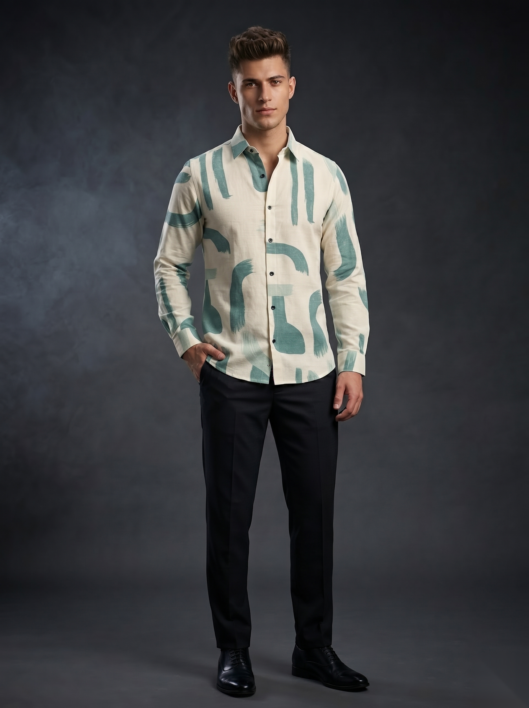 Printed Shirts - Green Paint