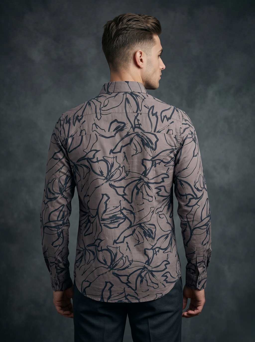 Printed Shirts - Brown Leaves