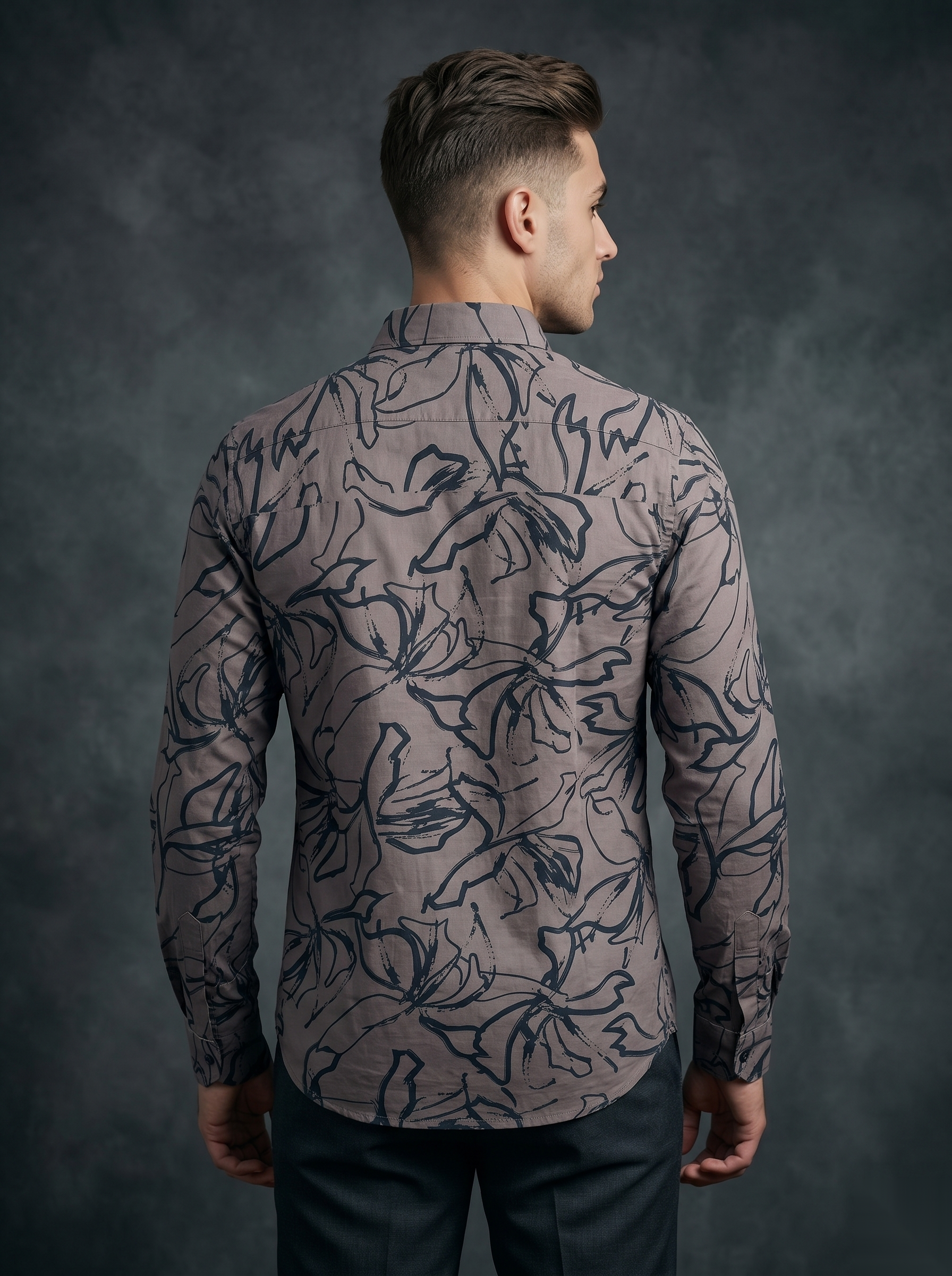 Printed Shirts - Brown Leaves