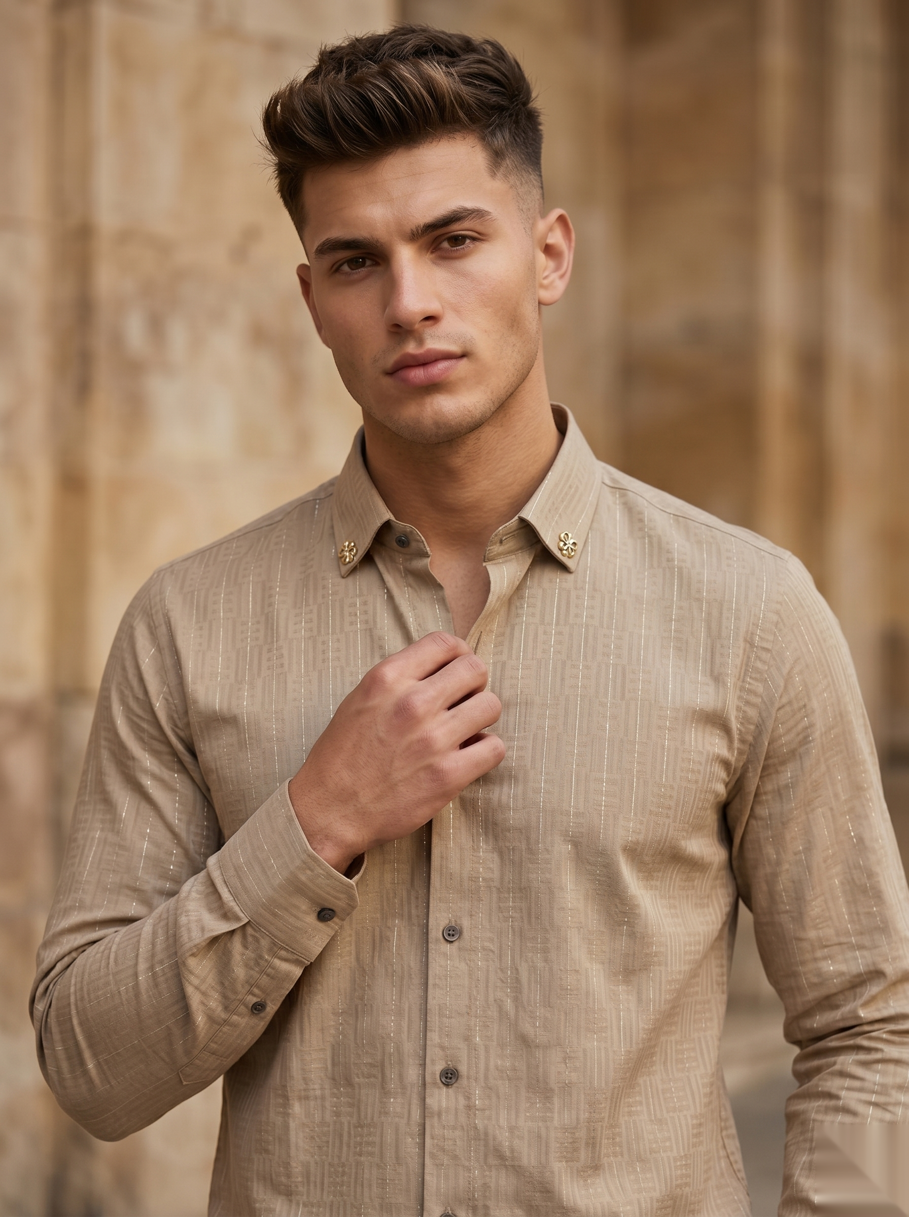 Silver Stripes Party-Wear Shirts