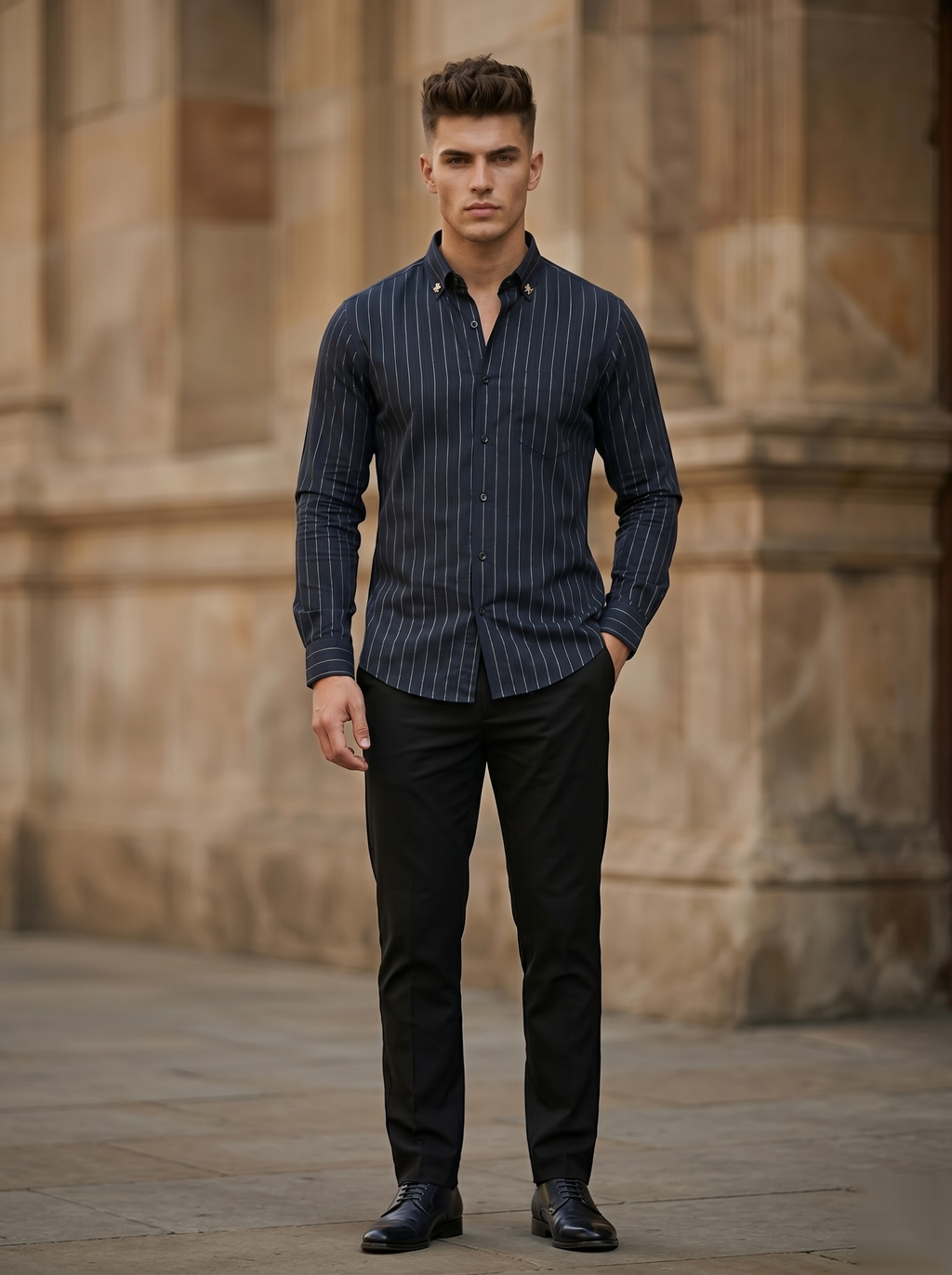 Silver Stripes Party-Wear Shirts