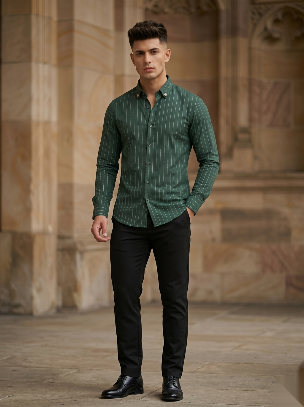 Silver Stripes Party-Wear Shirts
