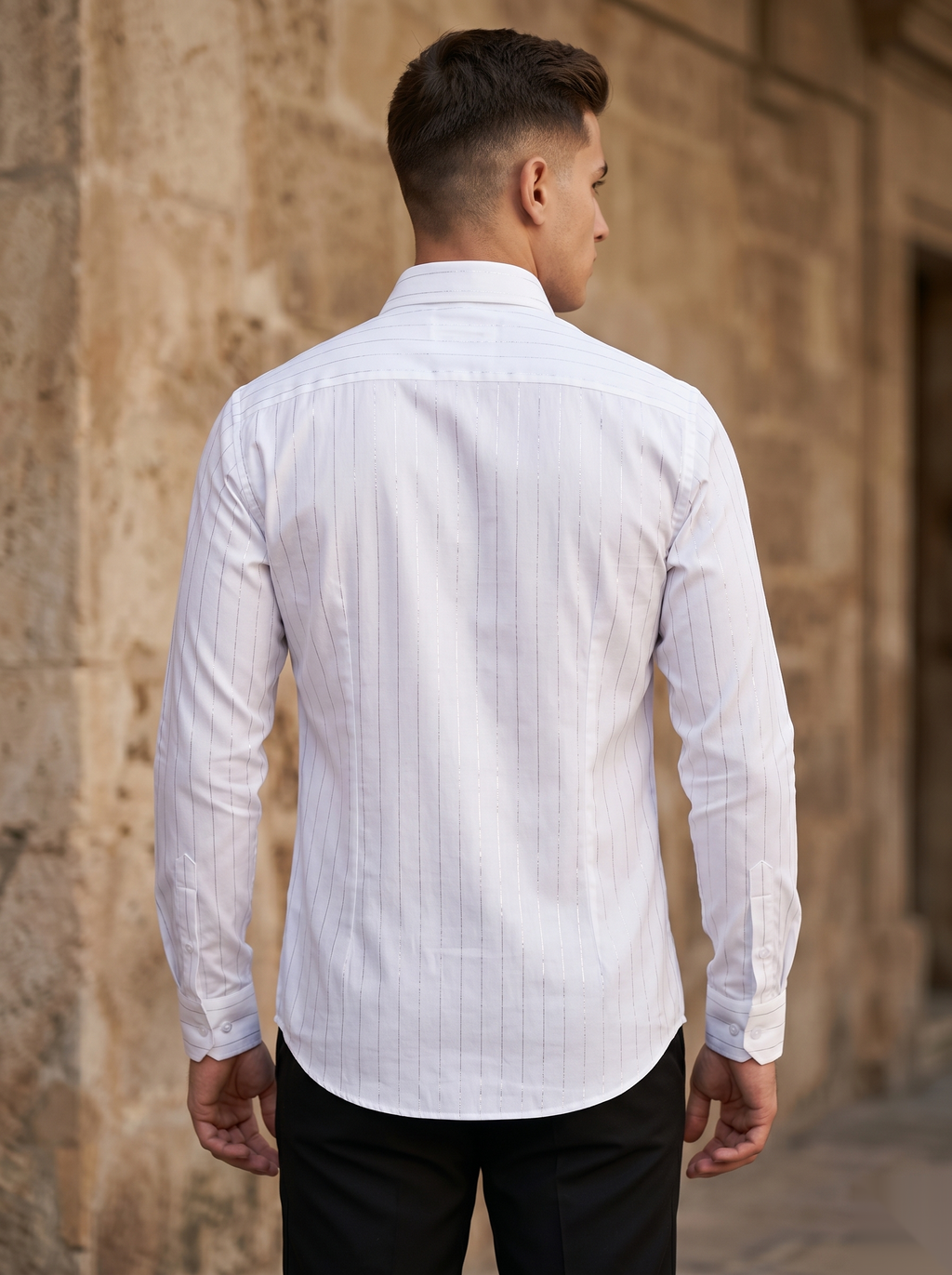 Silver Stripes Party-Wear Shirts