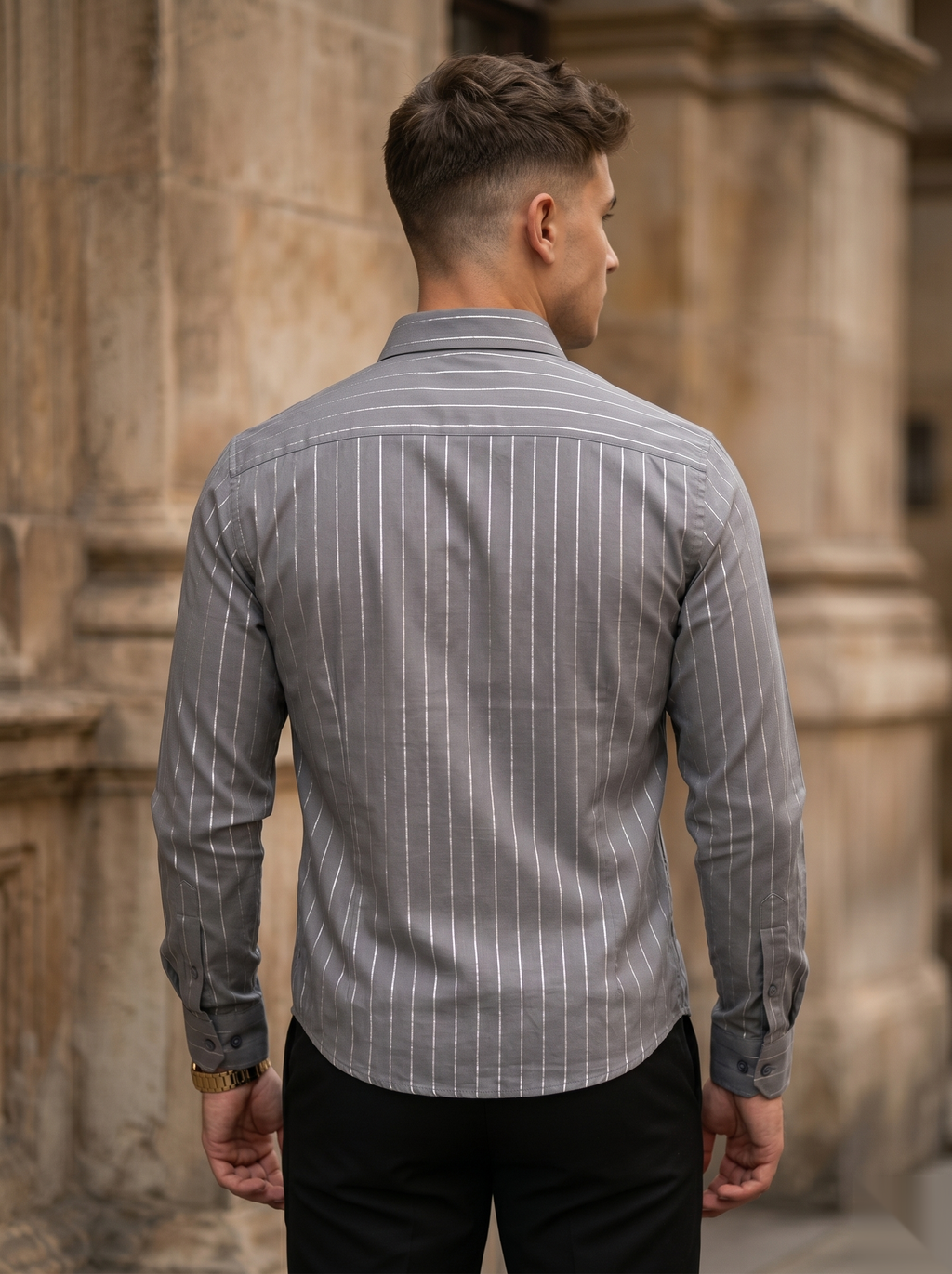 Silver Stripes Party-Wear Shirts