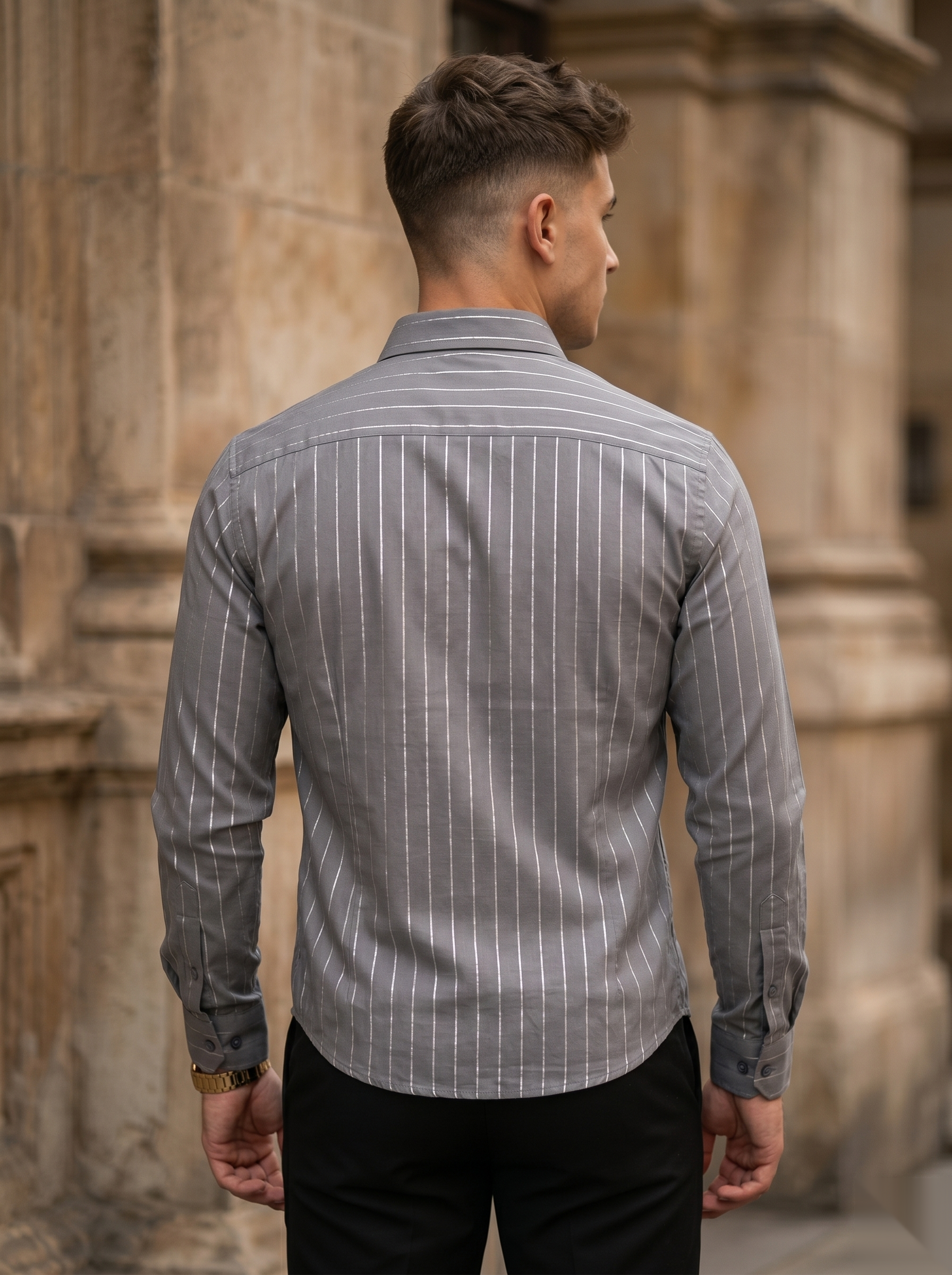 Silver Stripes Party-Wear Shirts