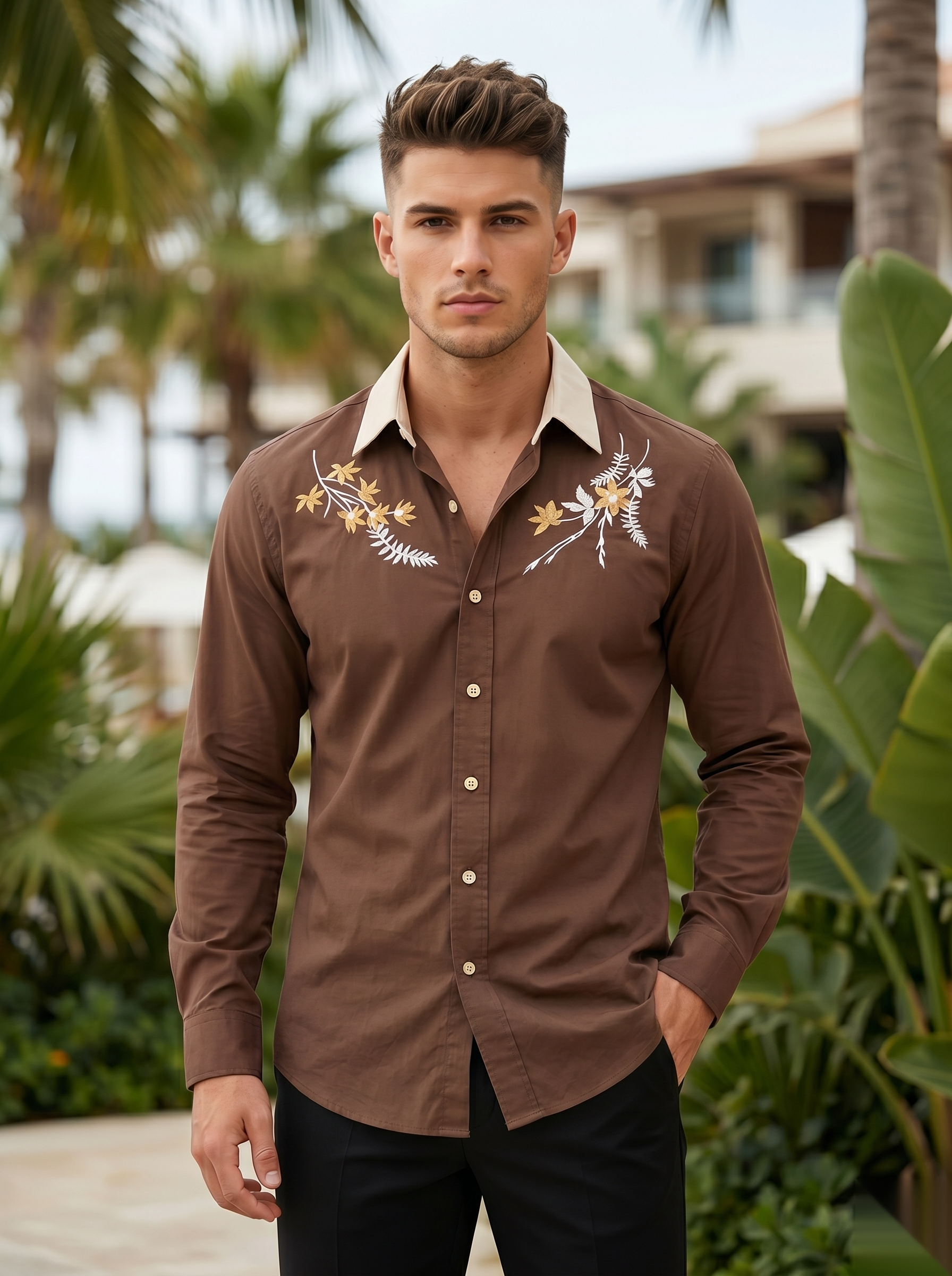 Floral Embroidered Shirt