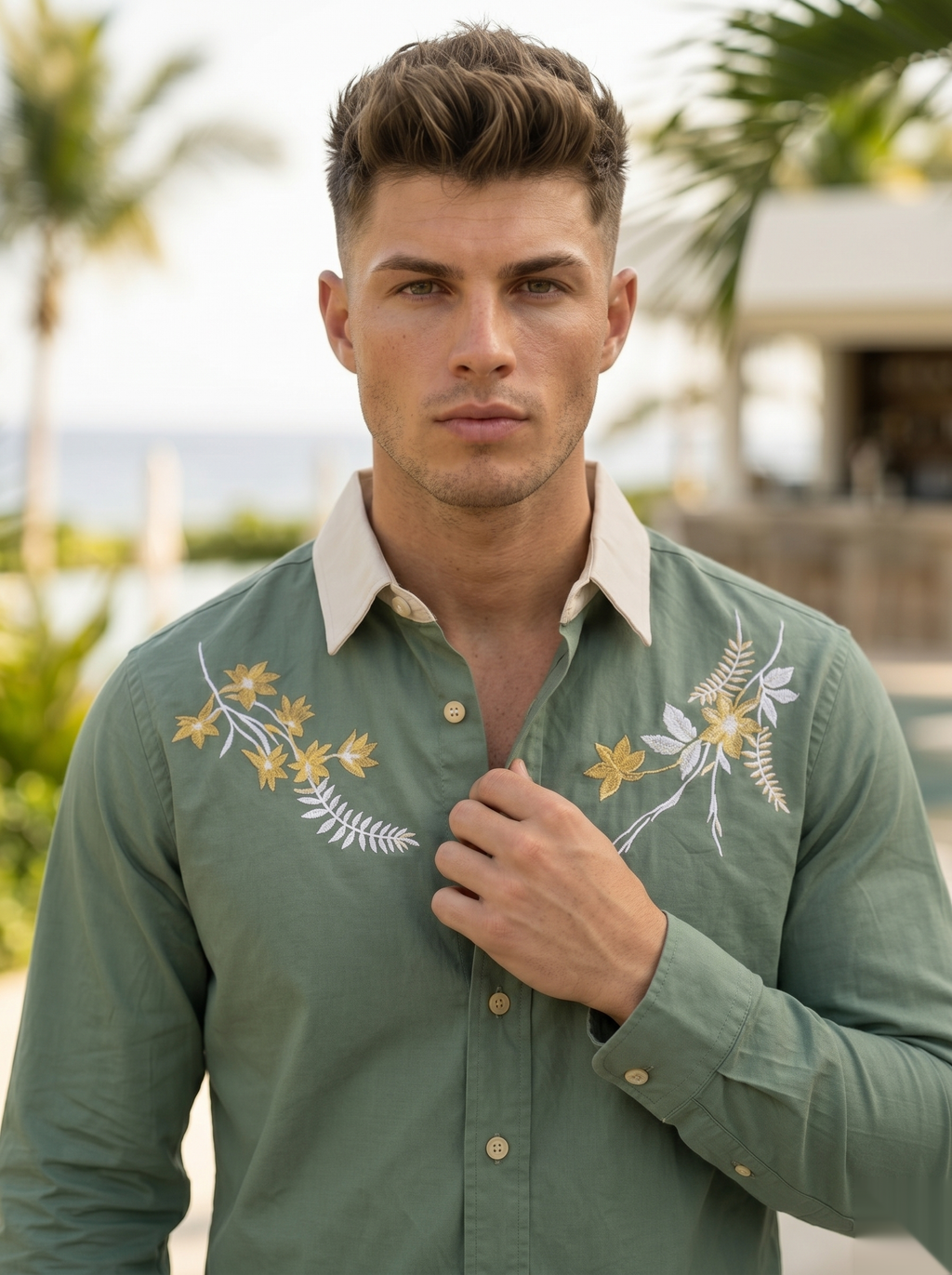 Floral Embroidered Shirt