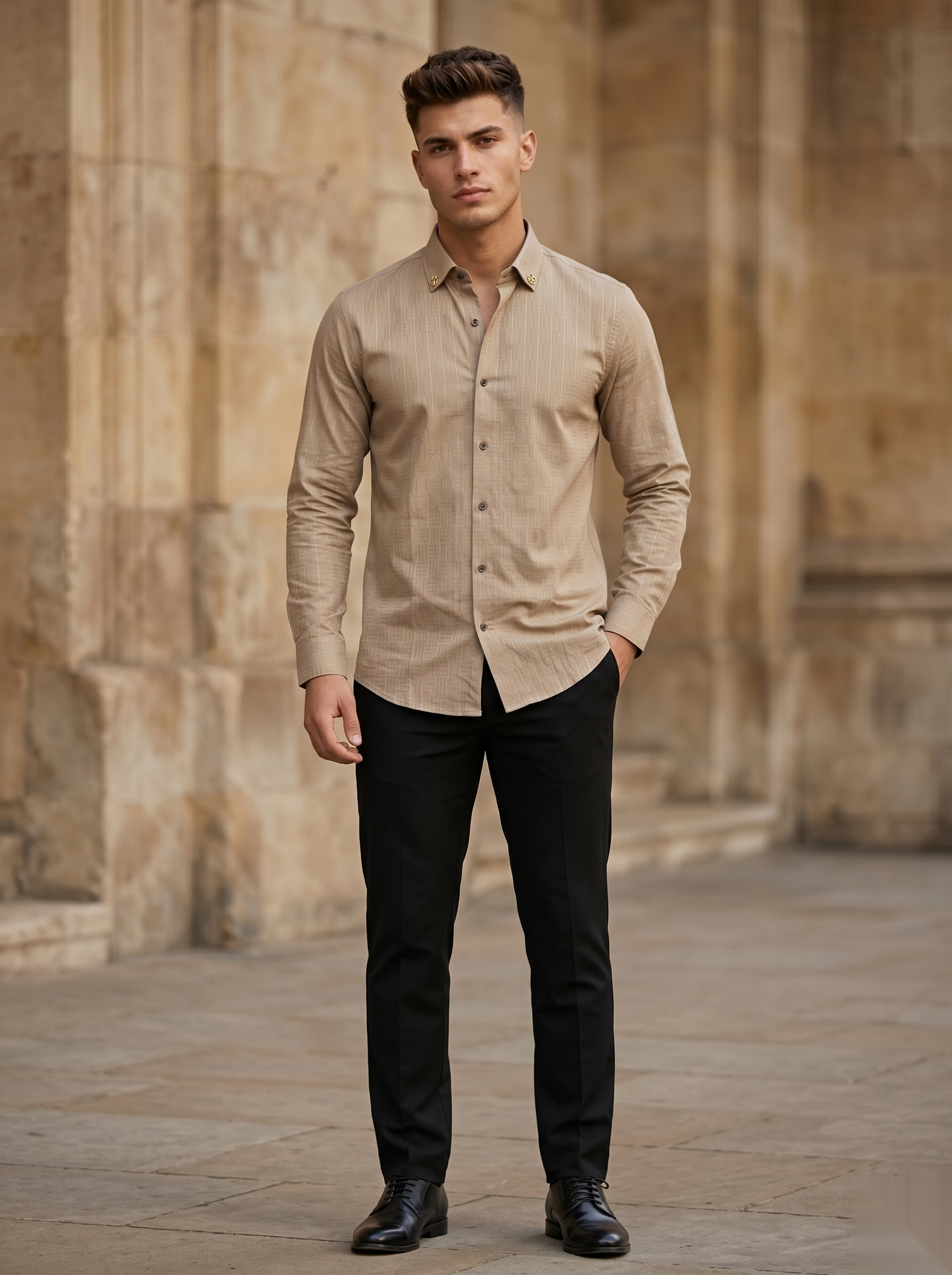 Silver Stripes Party-Wear Shirts