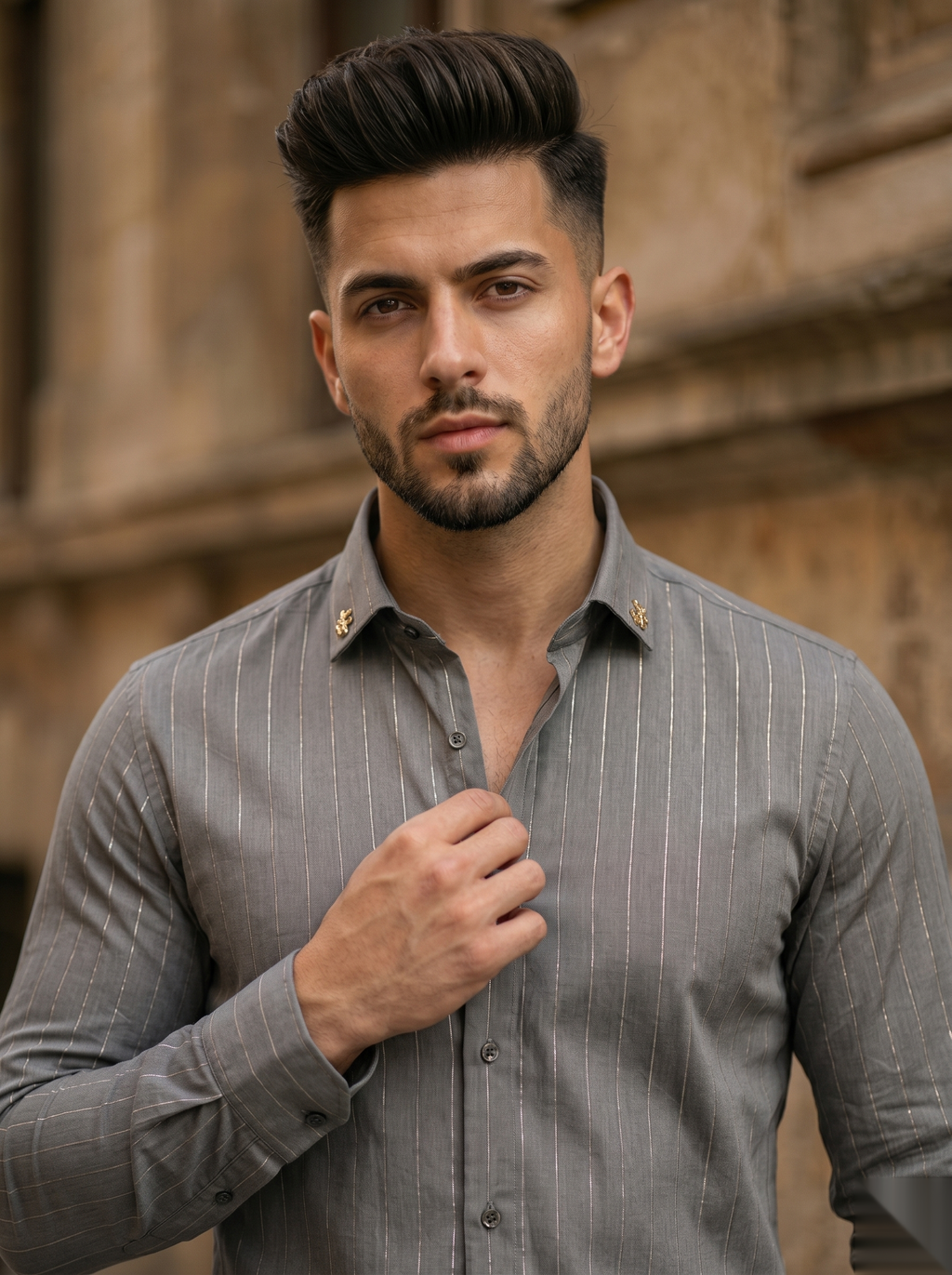 Silver Stripes Party-Wear Shirts
