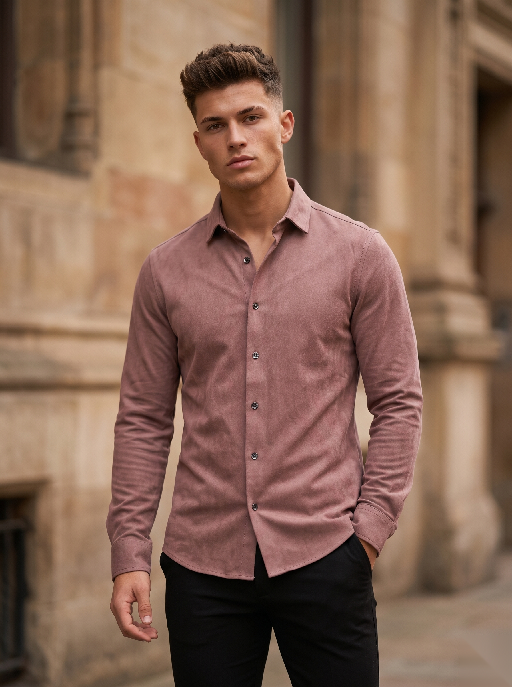 Solid Suede Shirts