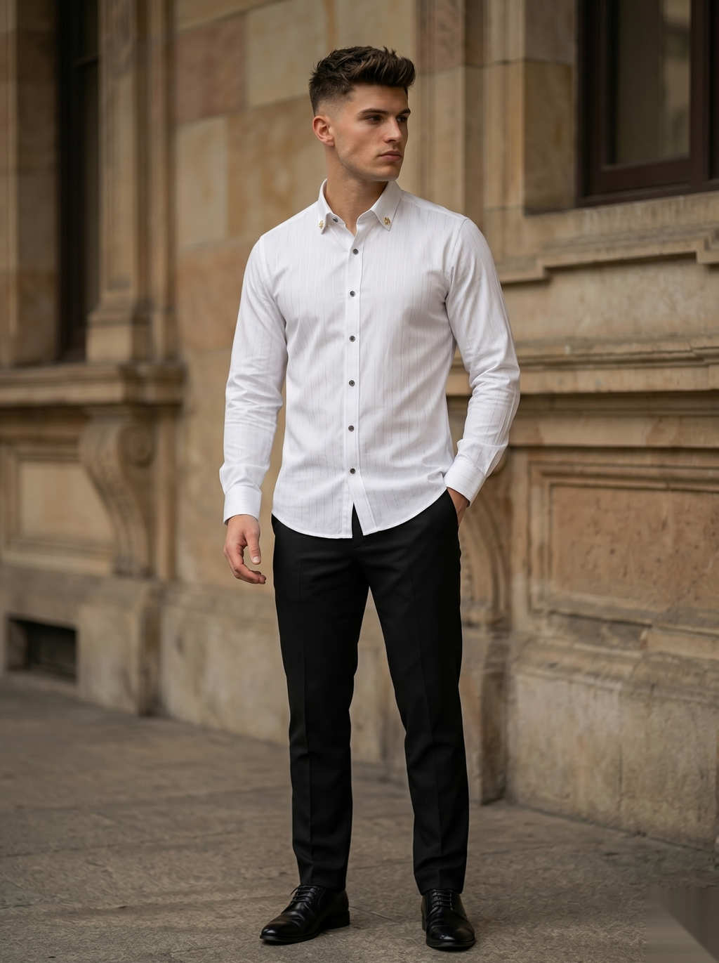 Silver Stripes Party-Wear Shirts