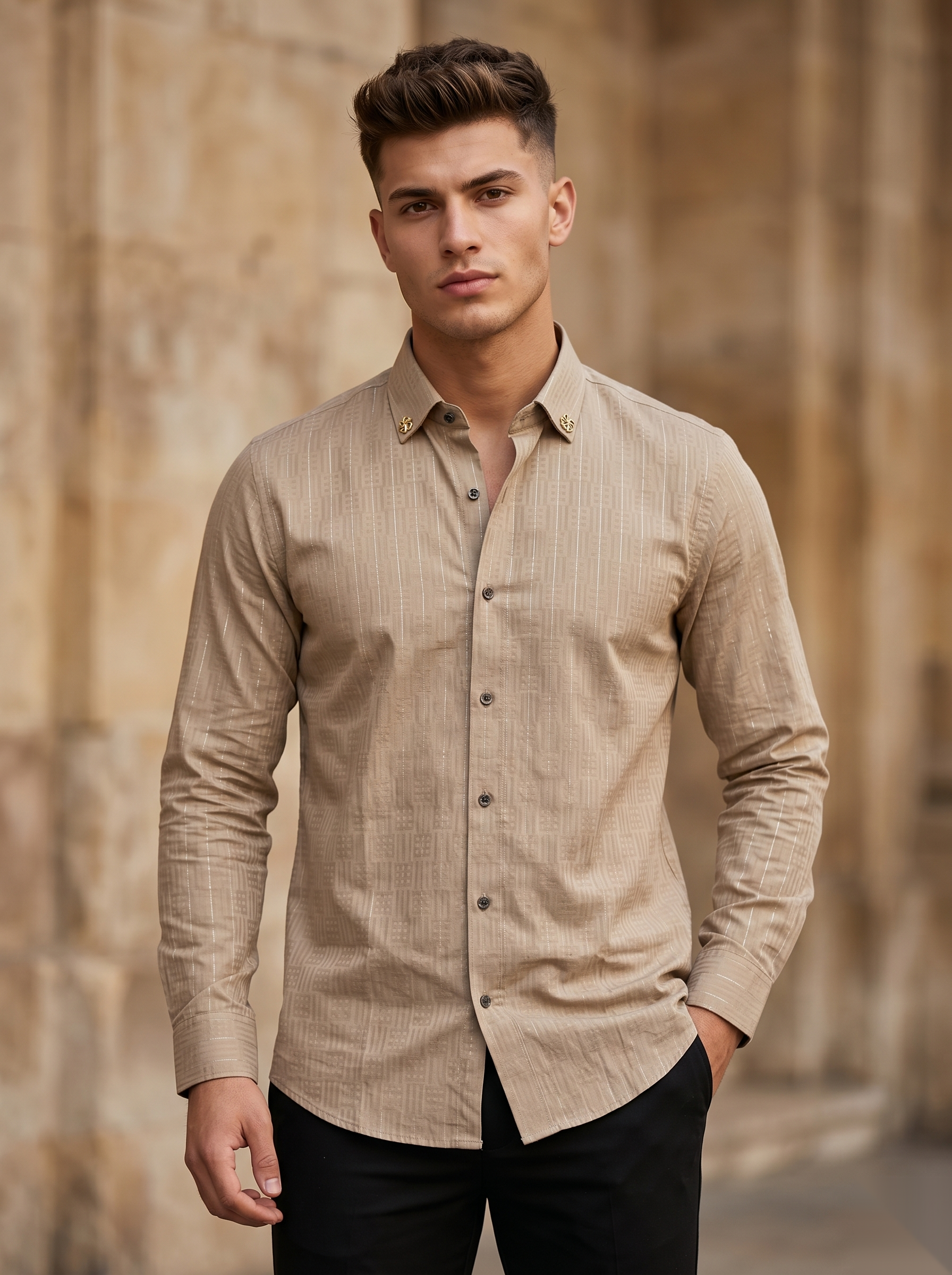 Silver Stripes Party-Wear Shirts