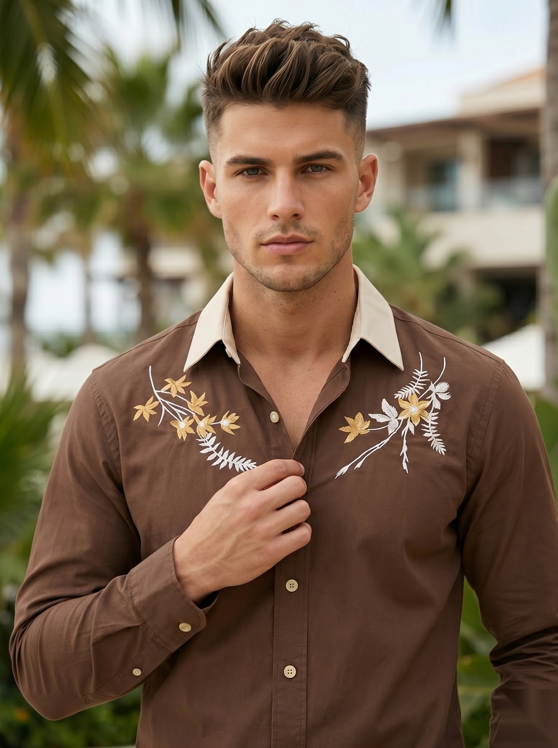 Floral Embroidered Shirt