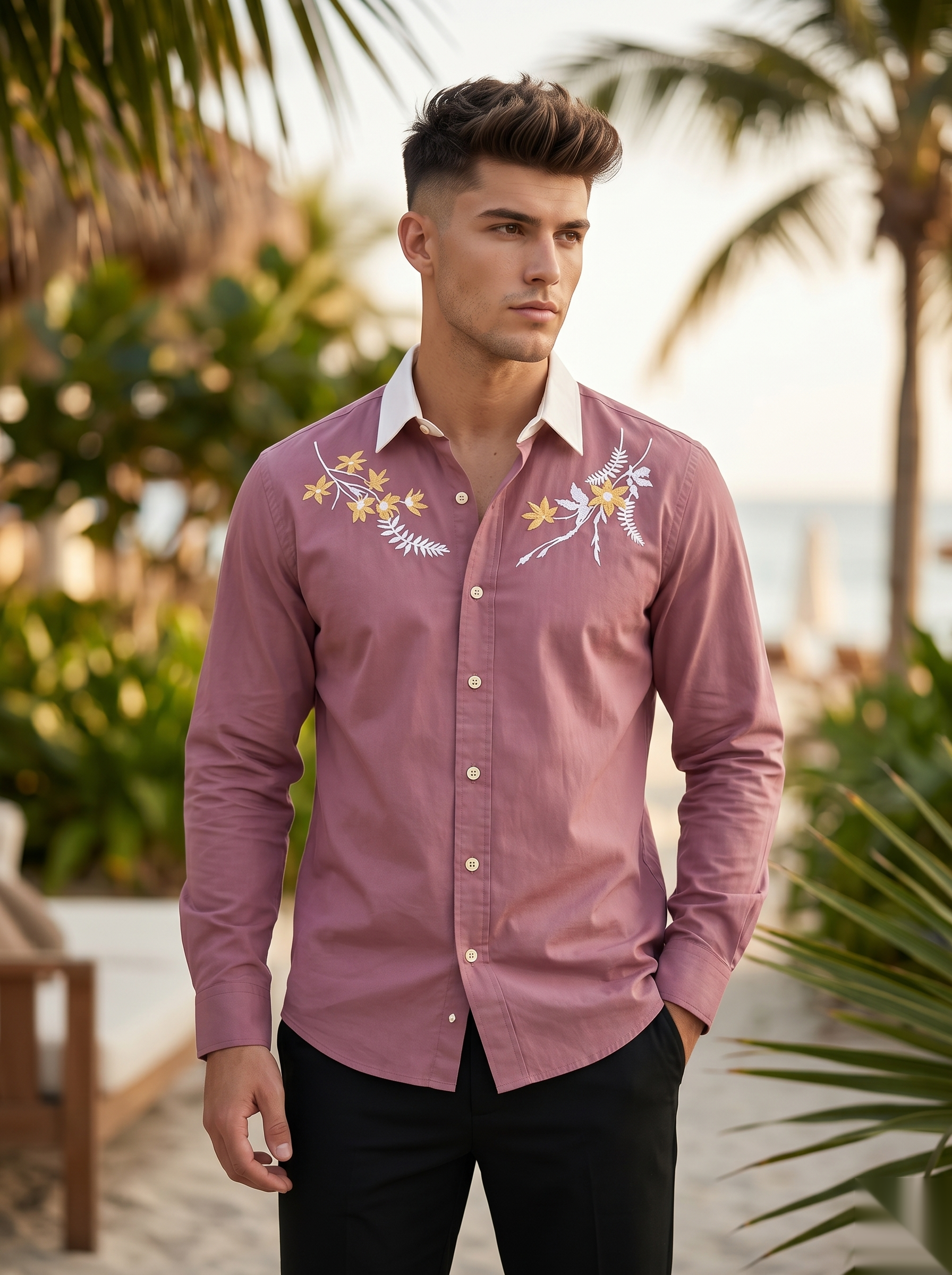 Floral Embroidered Shirt