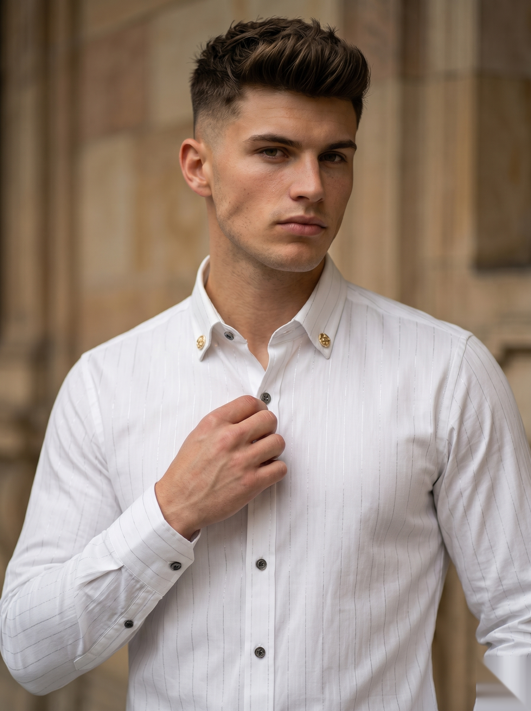 Silver Stripes Party-Wear Shirts