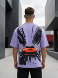 Snipes Motorsport oversized T-shirt featuring bold graphic design in black and white, casual fit, and crew neckline.