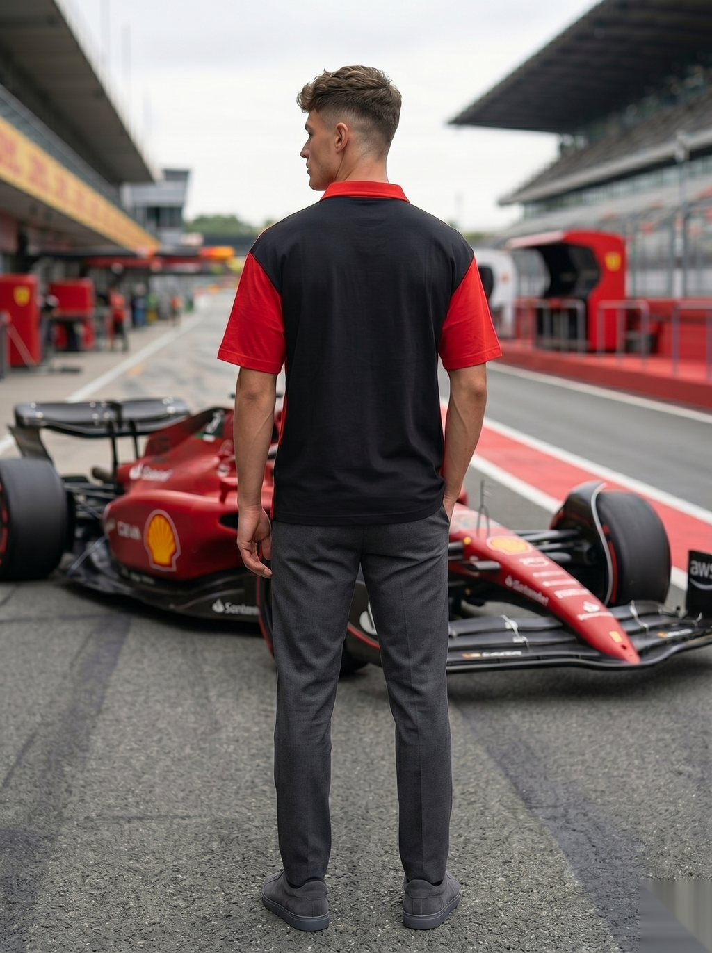 Racing-Inspired Polo T-Shirt
