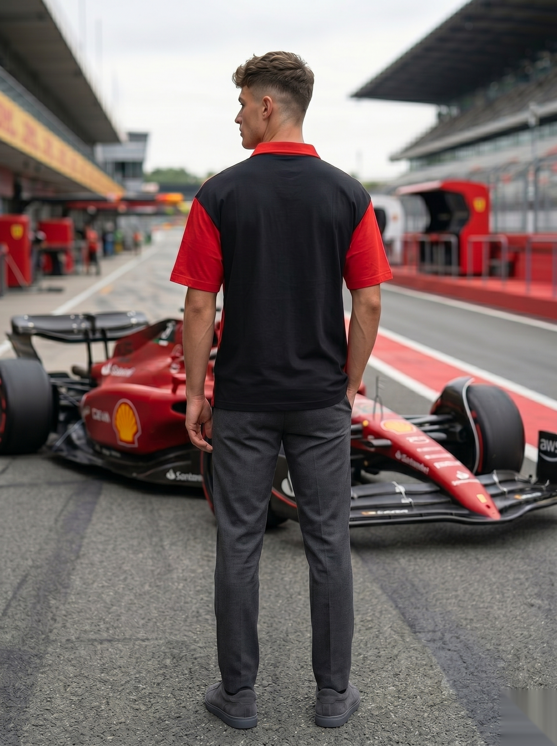 Racing-Inspired Polo T-Shirt