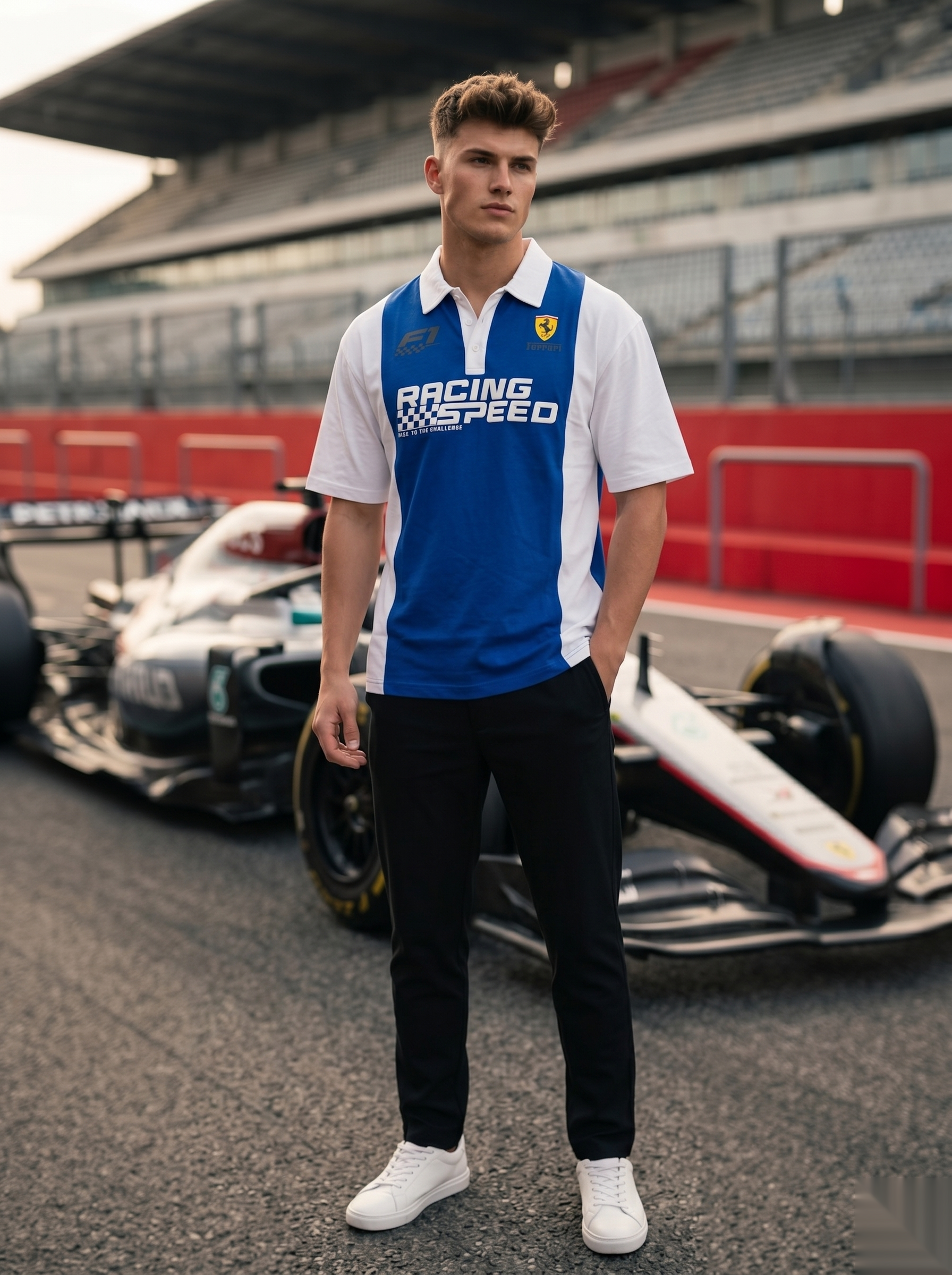 Racing-Inspired Polo T-Shirt