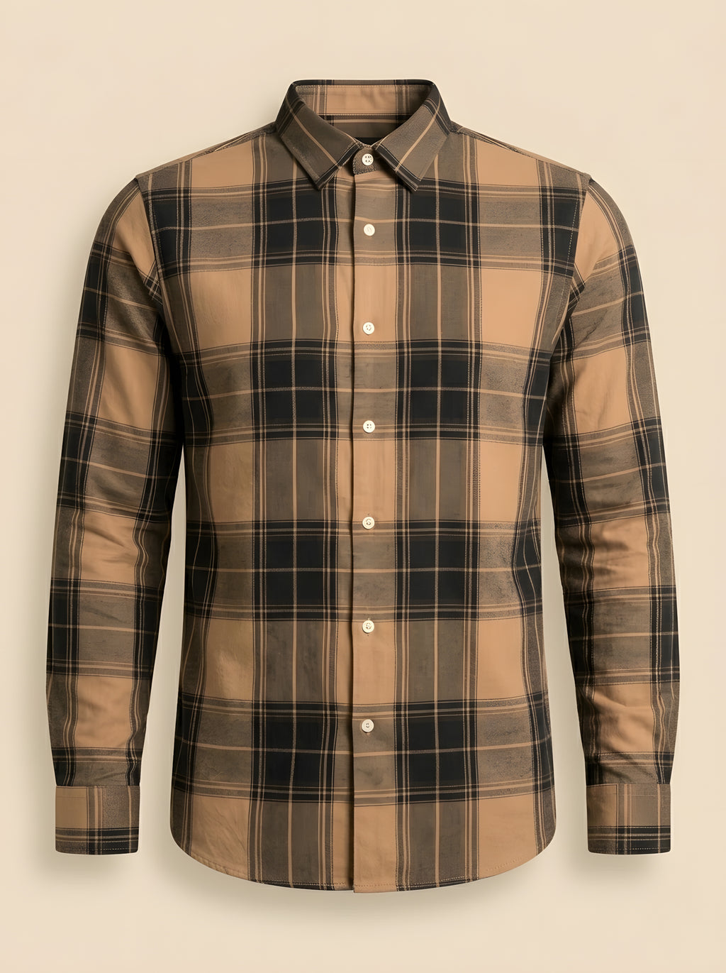 Snipes checked shirt with a classic plaid pattern, featuring button closure and long sleeves, displayed on a hanger.
