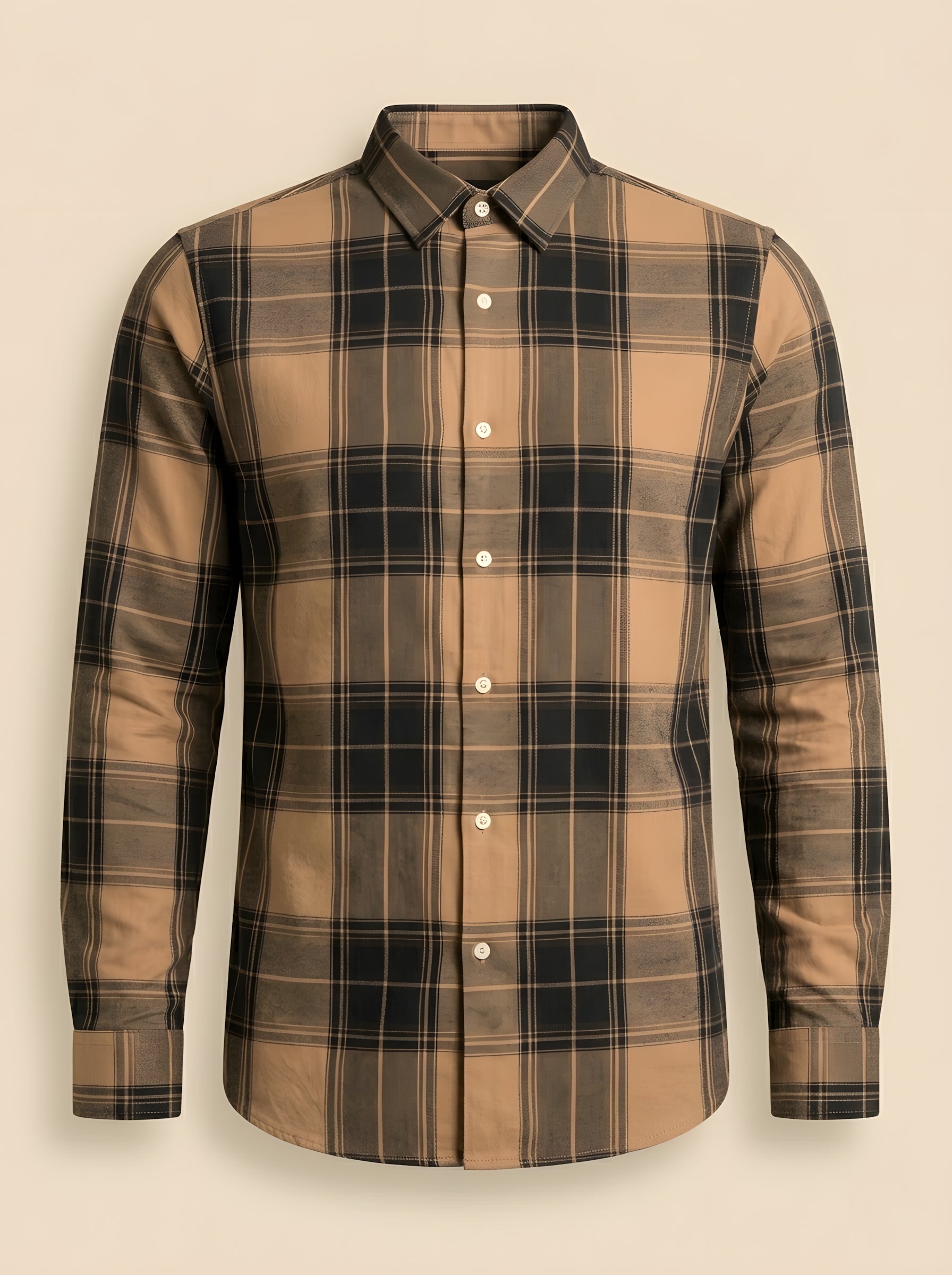 Snipes checked shirt with a classic plaid pattern, featuring button closure and long sleeves, displayed on a hanger.
