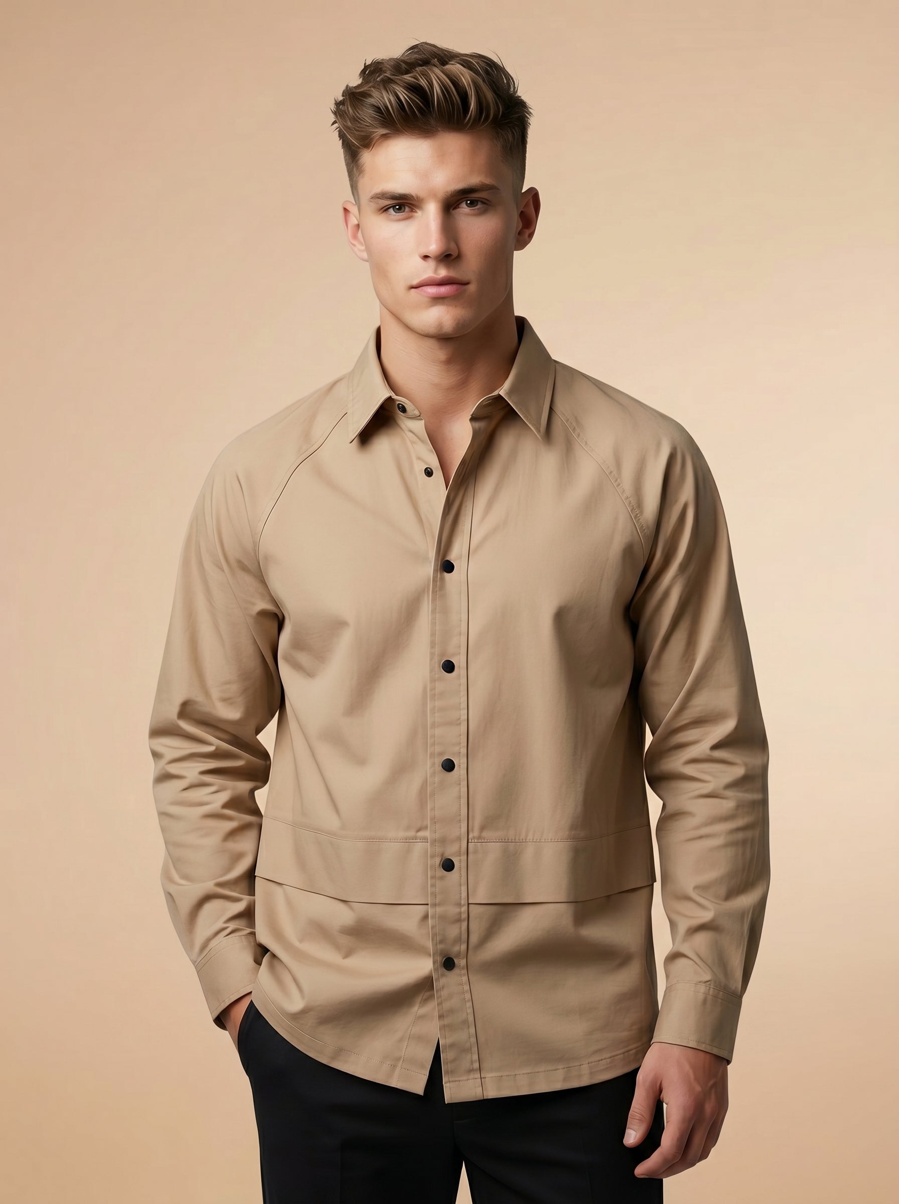 Snipes shacket shirt with a stylish, casual design, featuring a button-up front and trendy fabric, perfect for layered looks.