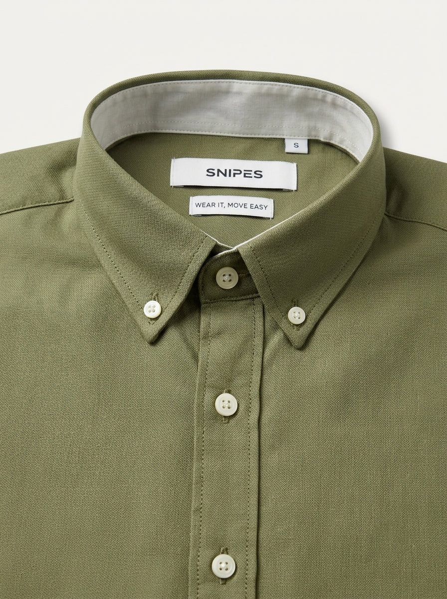 Men’s Solid Oxford Shirt – Full Sleeve Button-Down Collar
