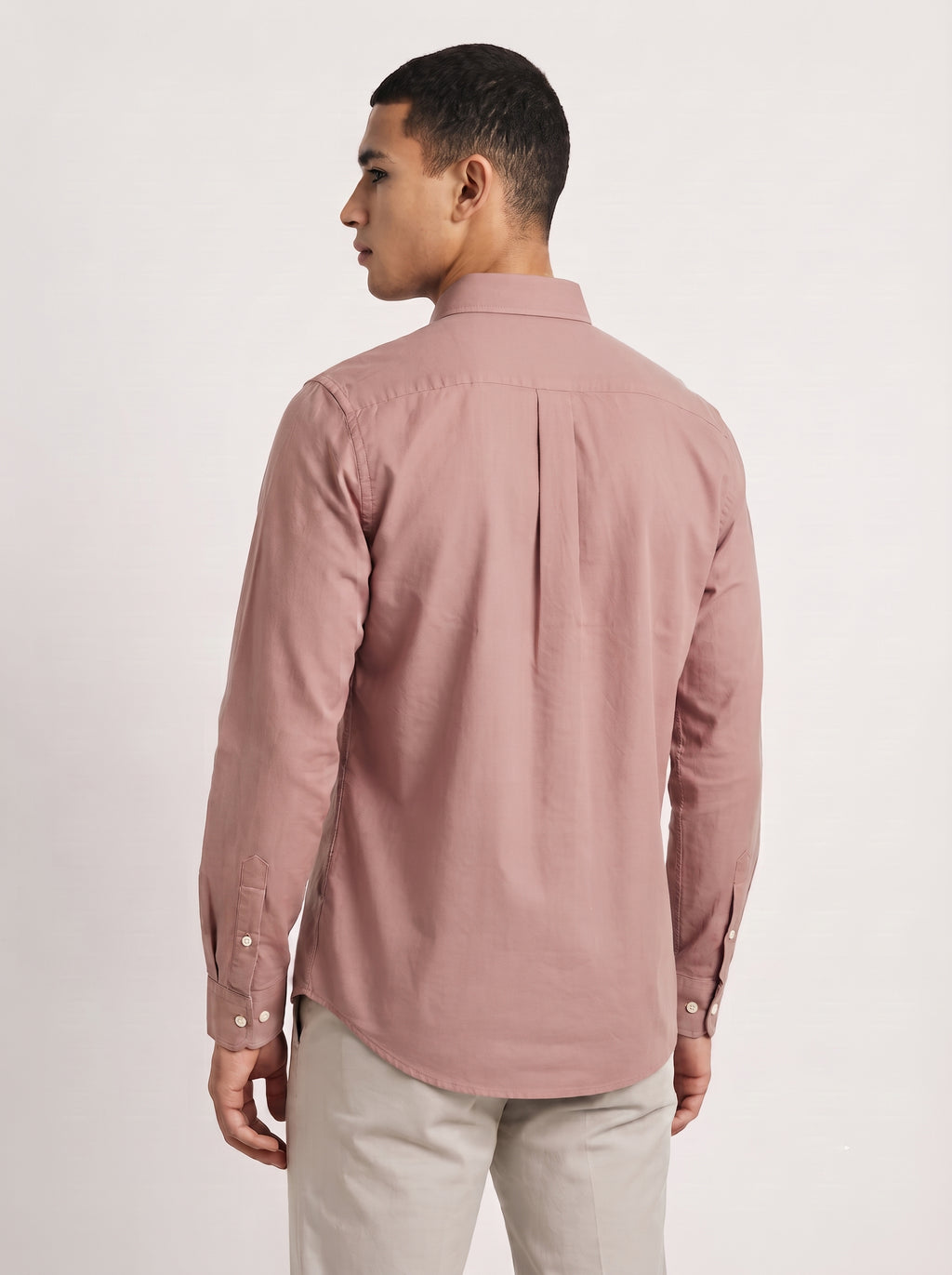 Men’s Solid Oxford Shirt – Full Sleeve Button-Down Collar