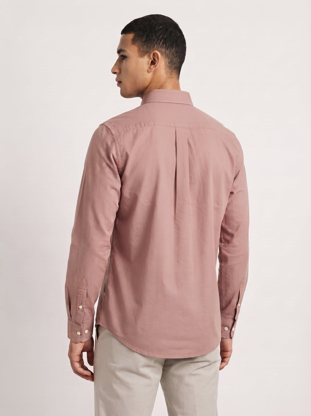 Men’s Solid Oxford Shirt – Full Sleeve Button-Down Collar