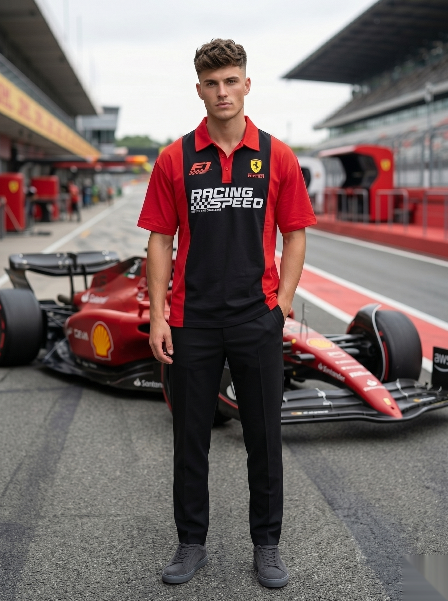 Racing-Inspired Polo T-Shirt