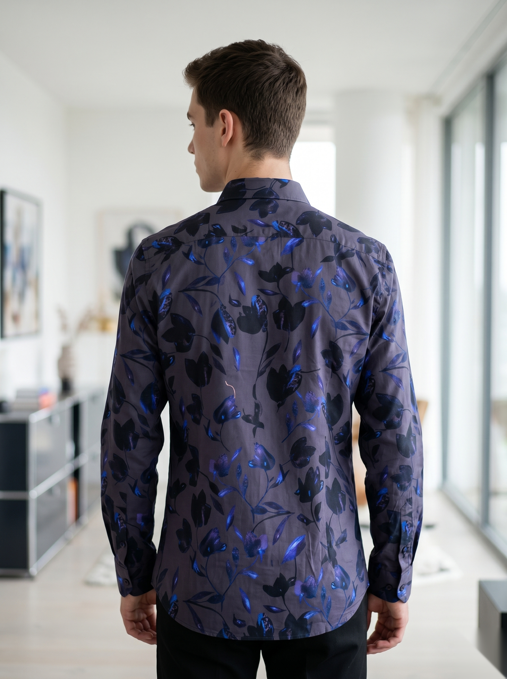 Digital Printed Shirts - Violet&Blue