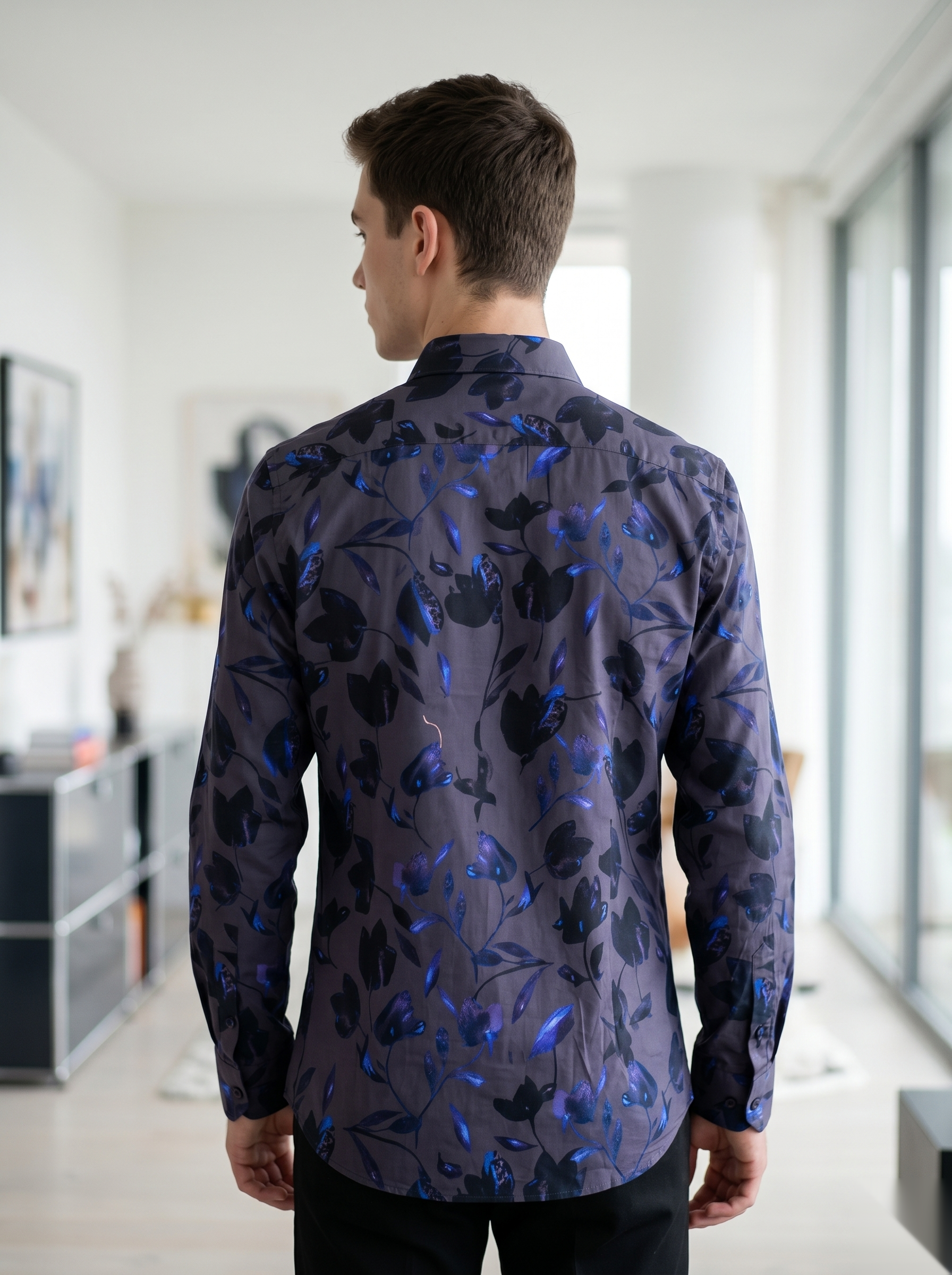 Digital Printed Shirts - Violet&Blue