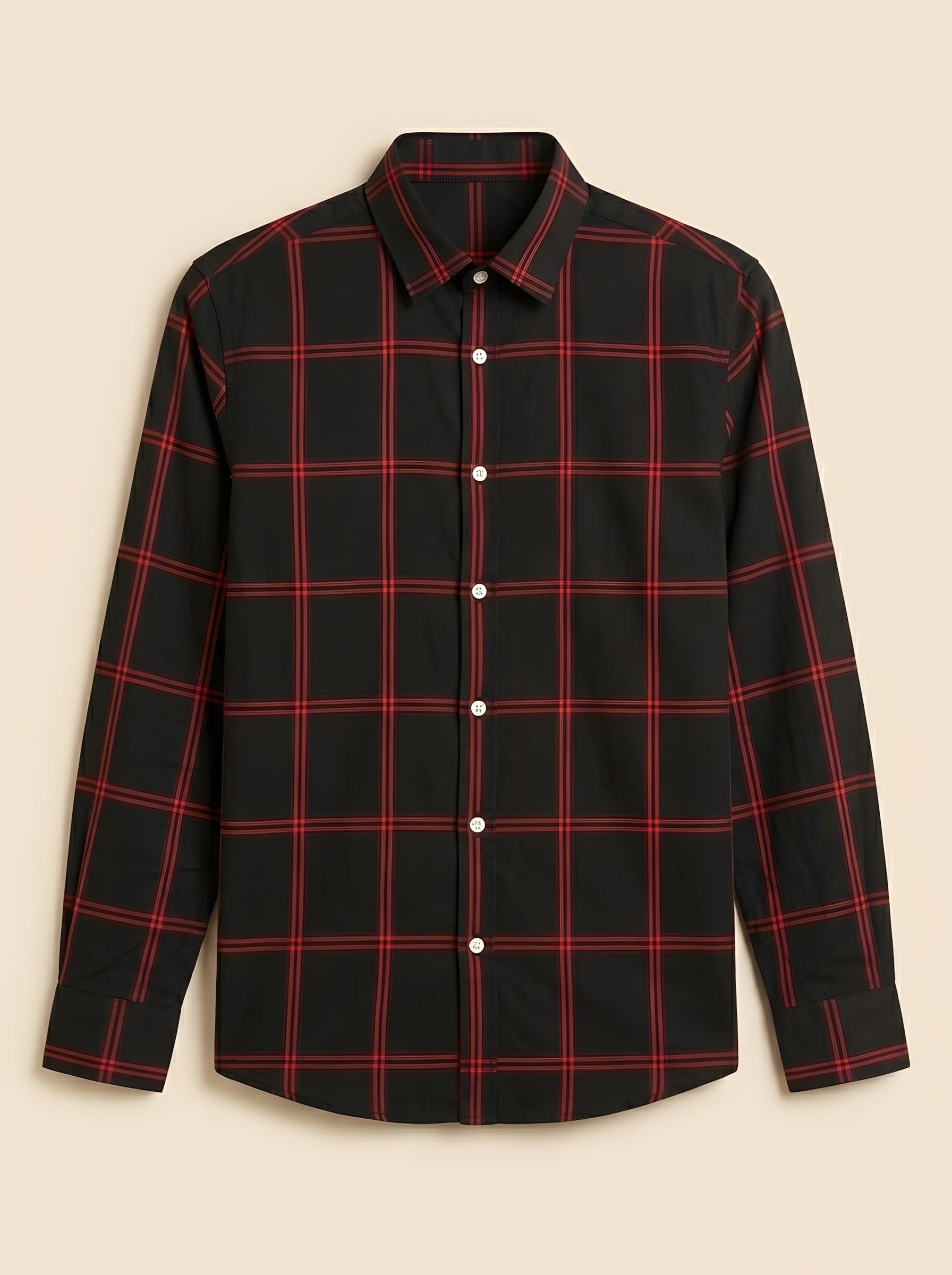 Snipes checked shirt with a classic pattern, featuring a button-up design and collar, shown in a natural fabric texture.